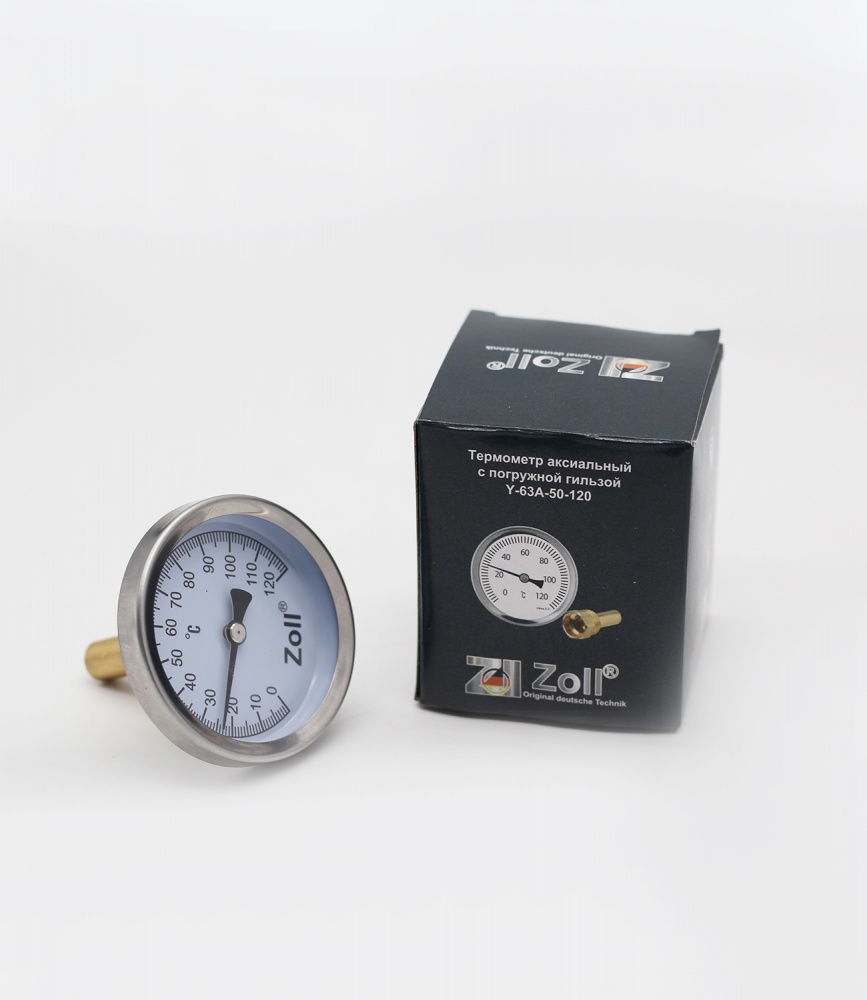 Термометр аксиальный с погружной гильзой Ф63мм - 120° ЗОЛЛ (100/1шт)
