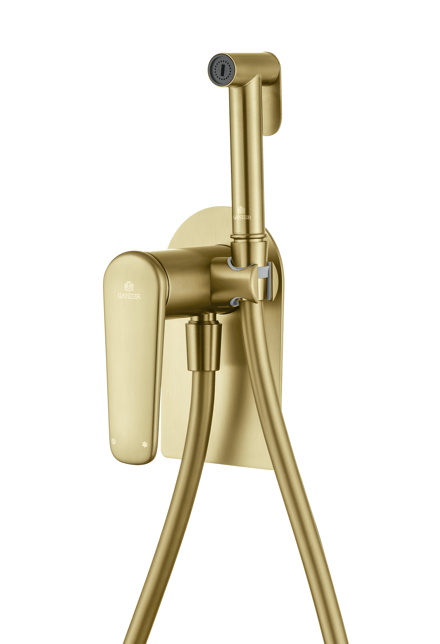 02157-S Смеситель встраиваемый с ГИГ. душем (Мат. Золото) GANZER (10/1шт)