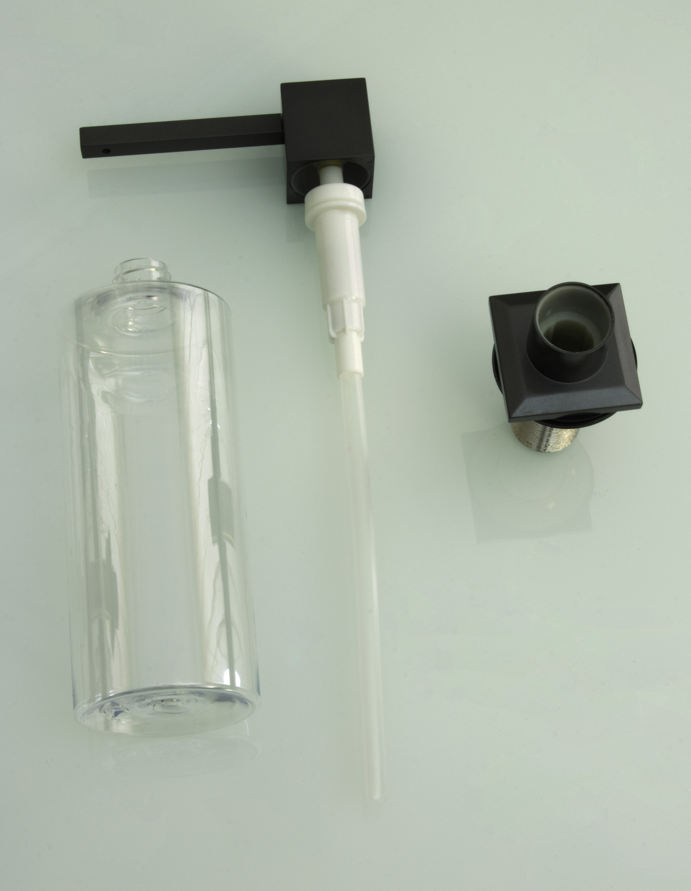 Дозатор врезной КВАДРАТ, для мойки 300мл (ГРАФИТ)  HANSEN  (46/1шт)