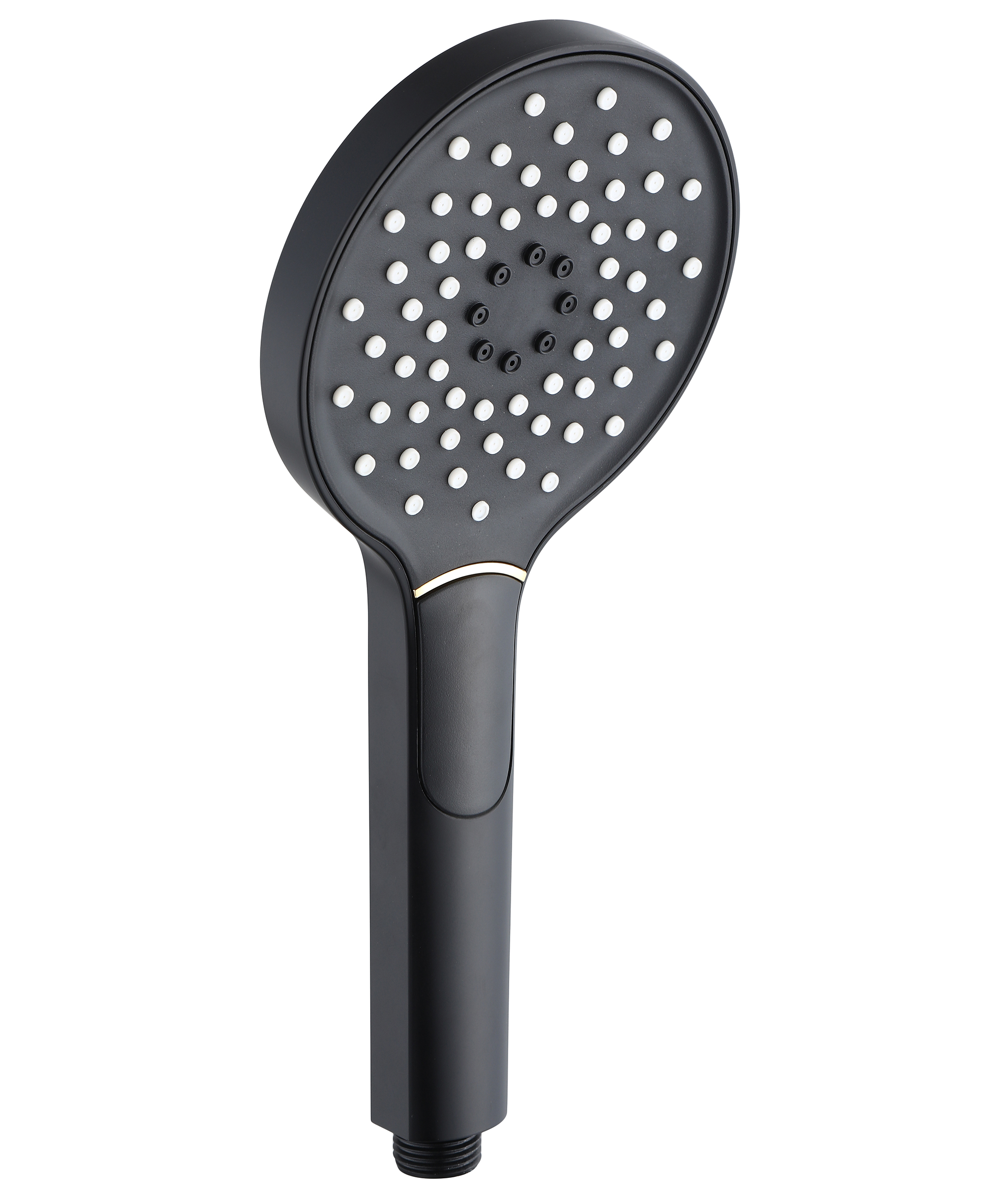 2021-1 Лейка для душа черный 12*26см (2-функций, кнопка) HANSEN (50/1шт)