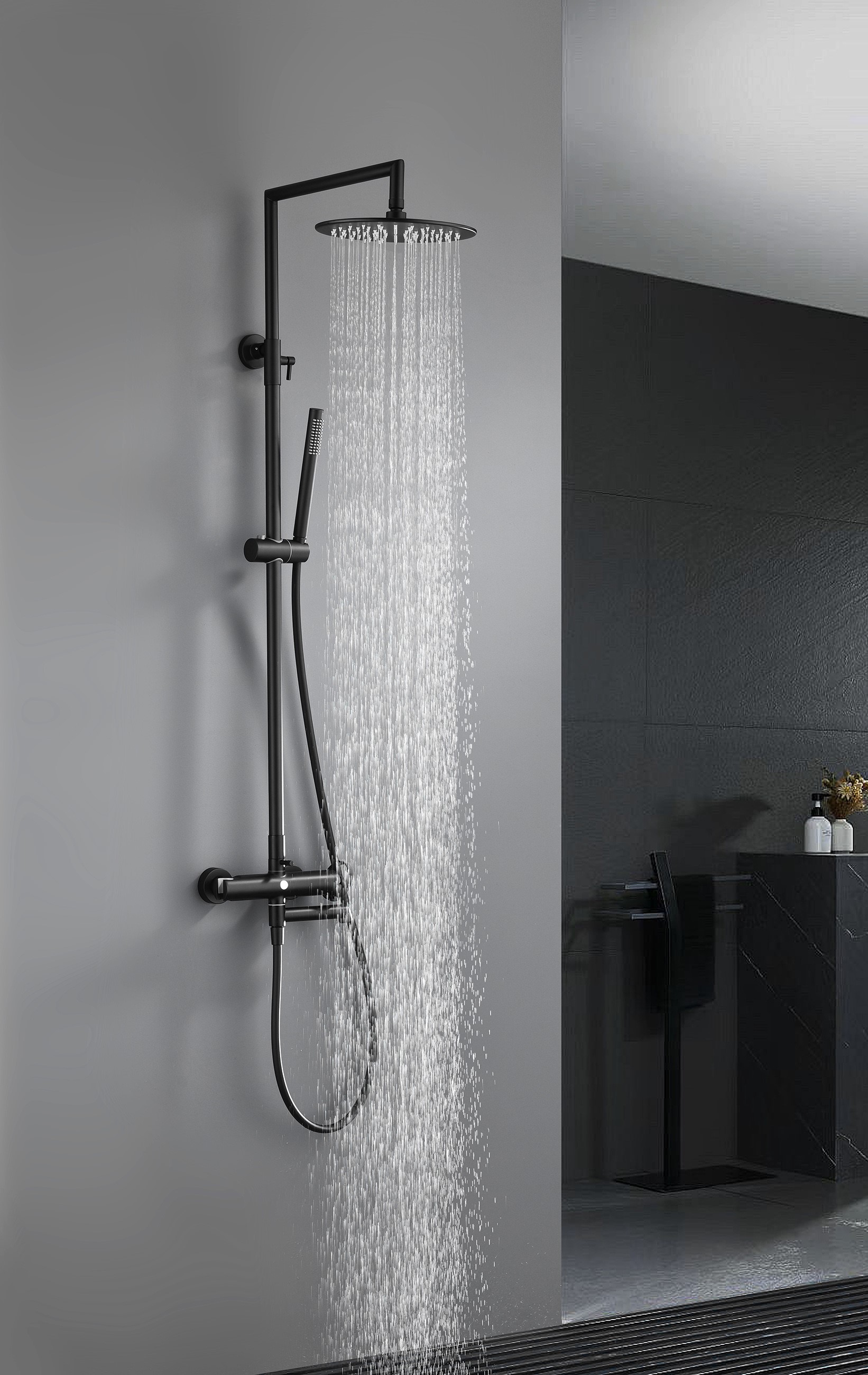 19162-C Душевая система (ЧЕРНЫЙ) GANZER (5/1шт)