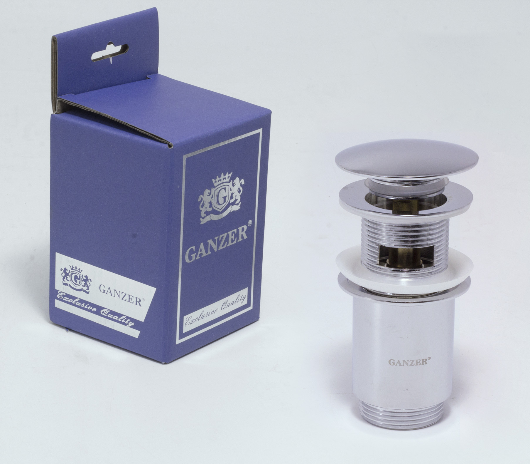 Донный клапан с переливом (ХРОМ)  GANZER  (50/1шт)