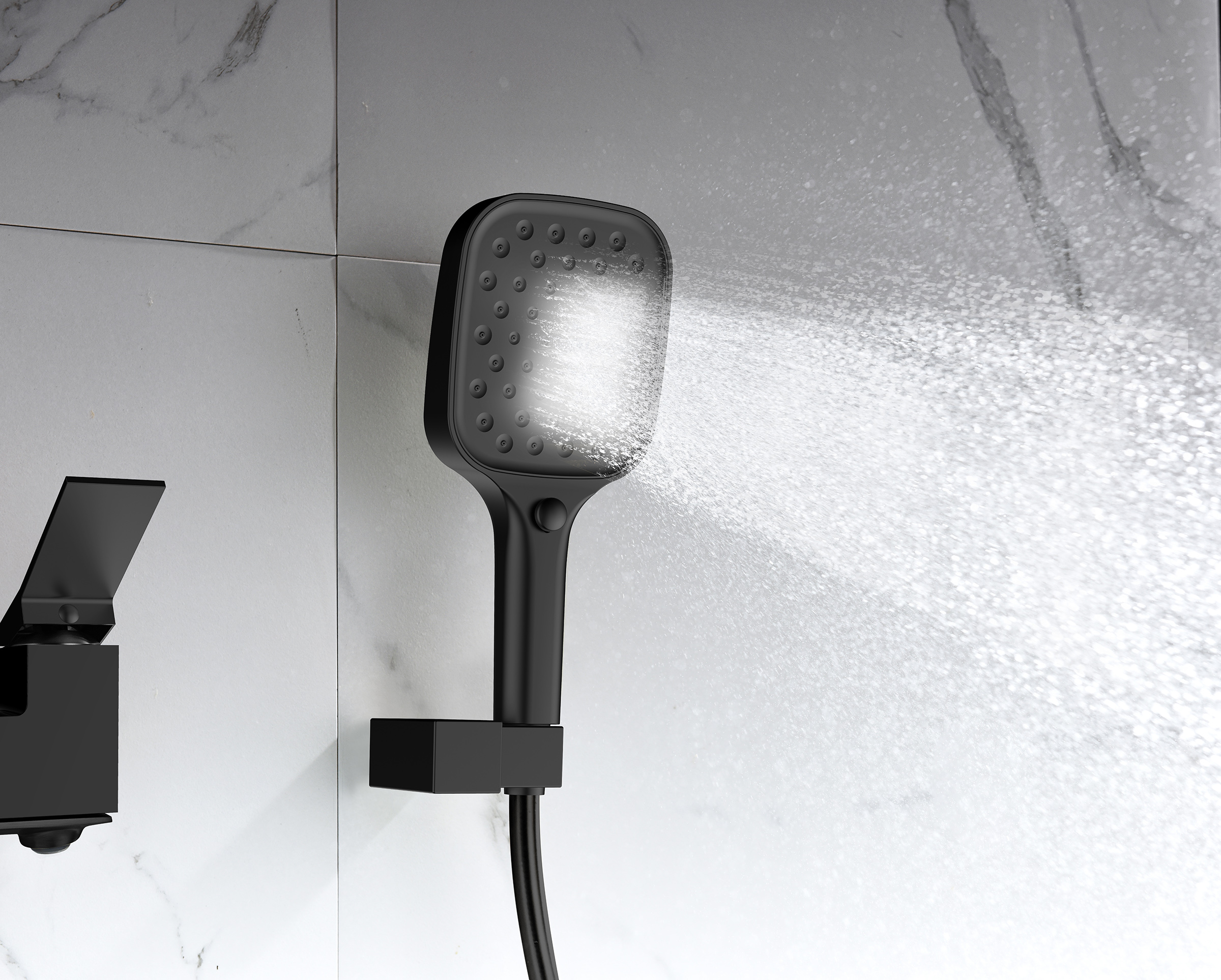 05132-C Смеситель од. для ванны кор. (ЧЕРНЫЙ)  GANZER  (8/1шт)