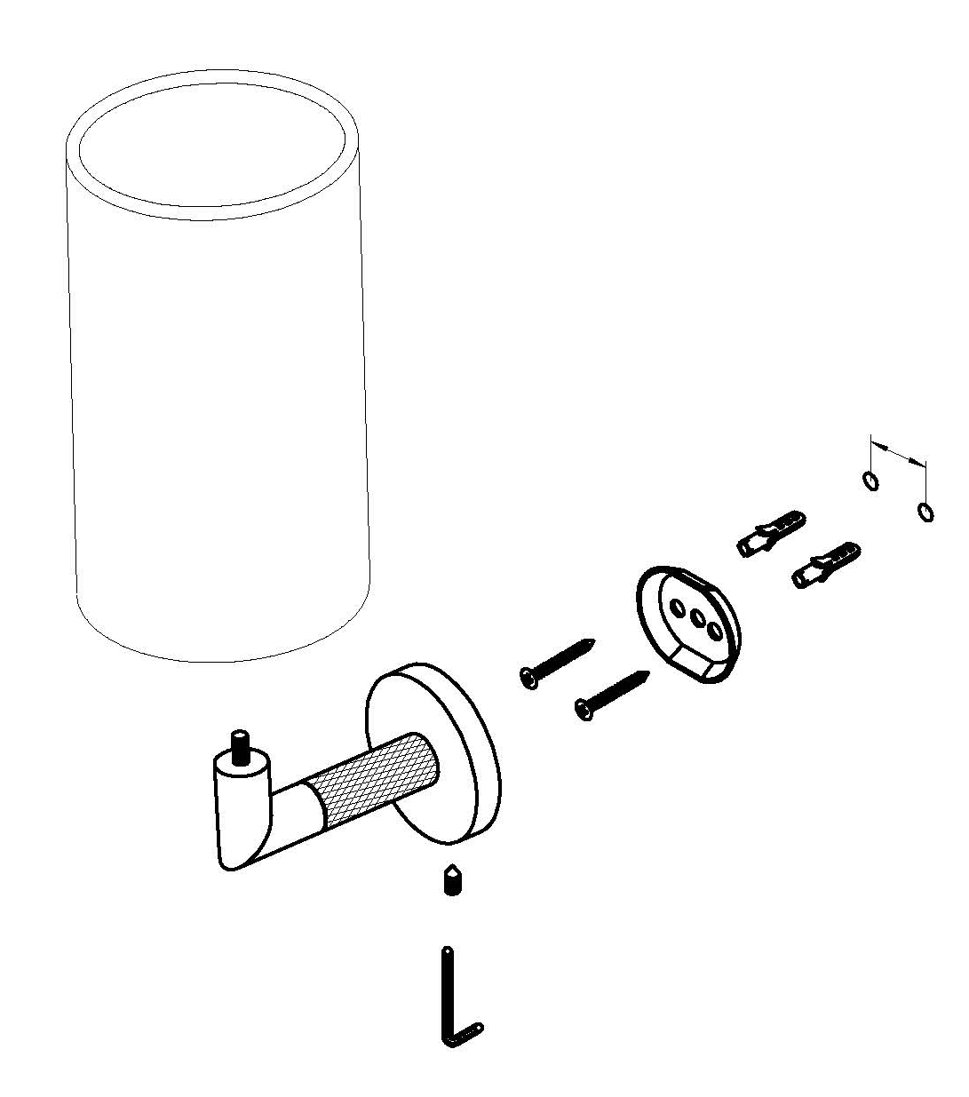 19560-C Стакан кварил. для зубных щеток (ЧЕРНЫЙ) GANZER  (10/шт)