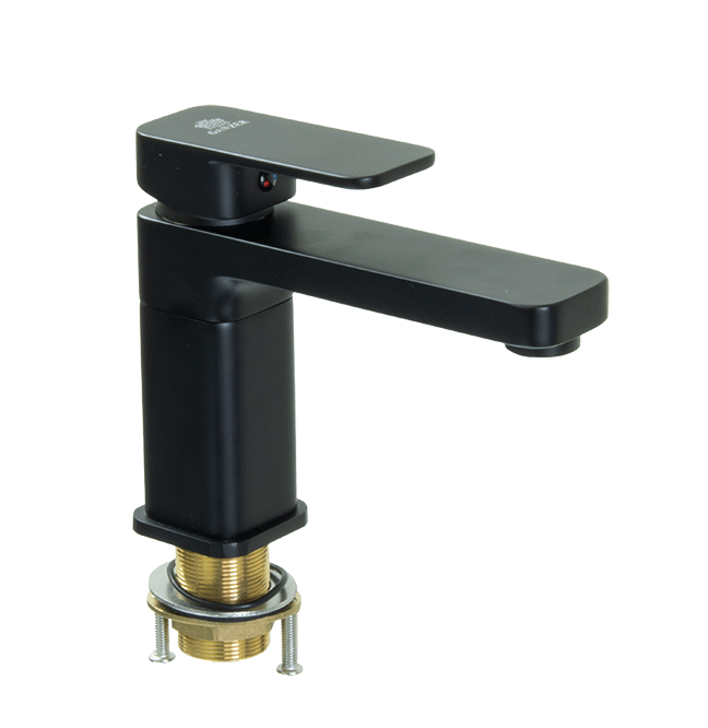 12012-C Смеситель для умывальника  (ЧЕРНЫЙ)  GANZER  (10/1шт) Л/К