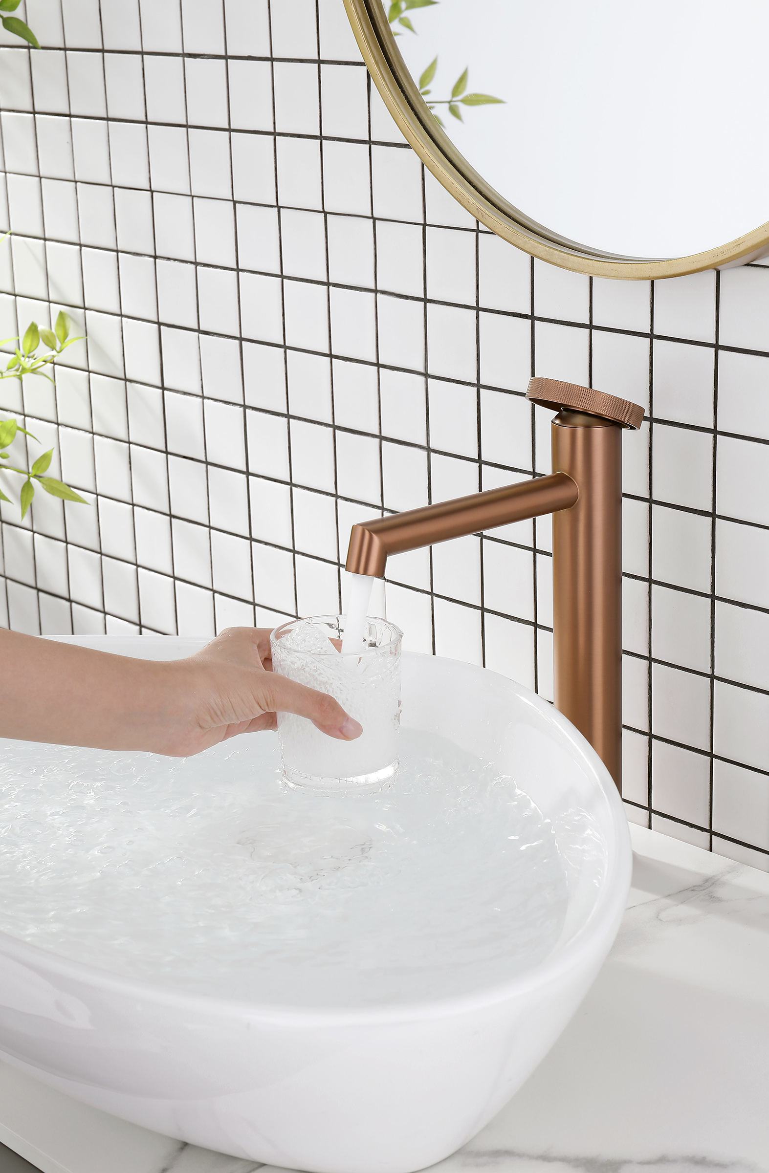 19112-R Смеситель од. для раковины-чаши (Роз. Золото) GANZER (10/1шт)