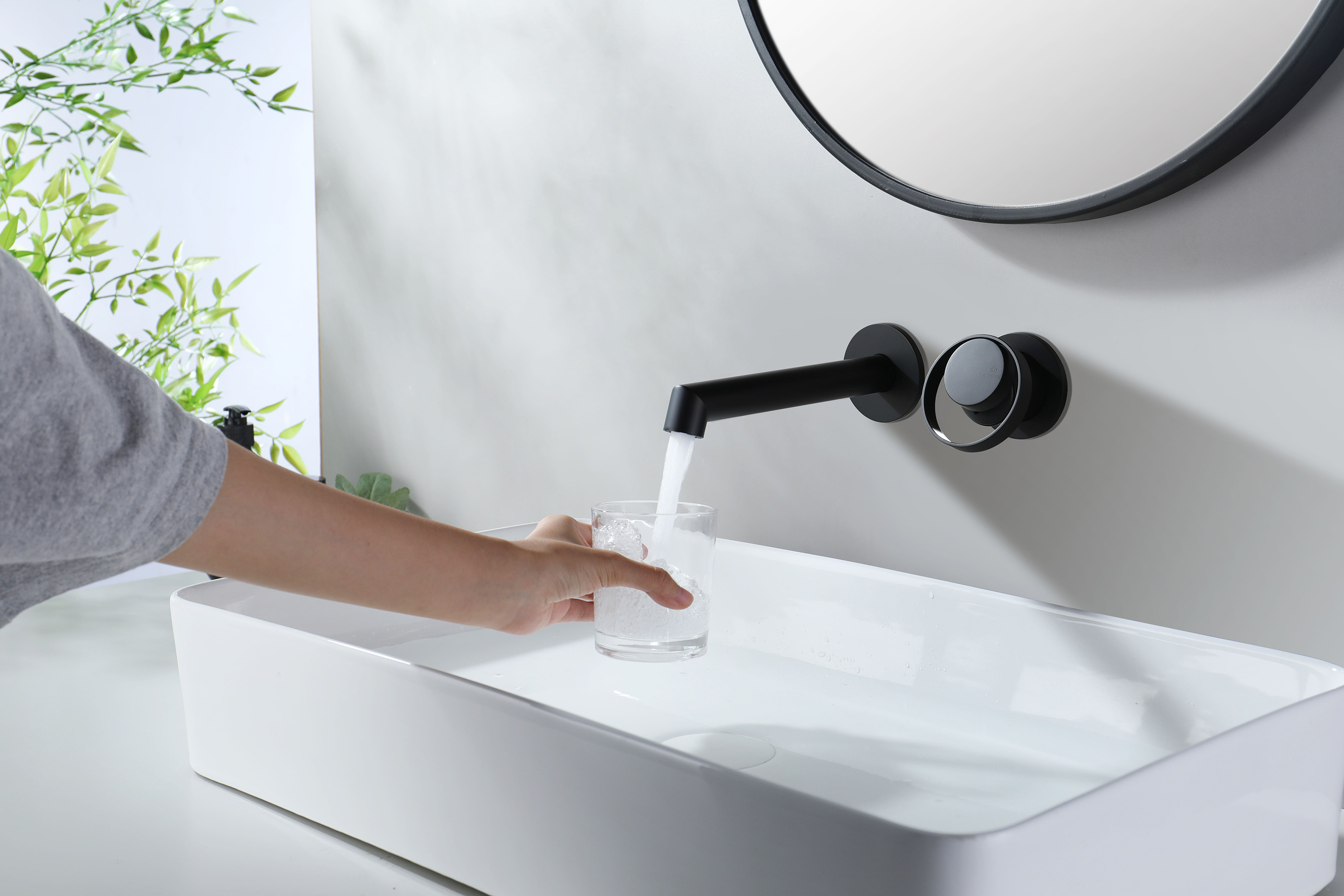 19144-C Встроенный смес для рак. (ЧЕРНЫЙ) GANZER  (10/1шт)