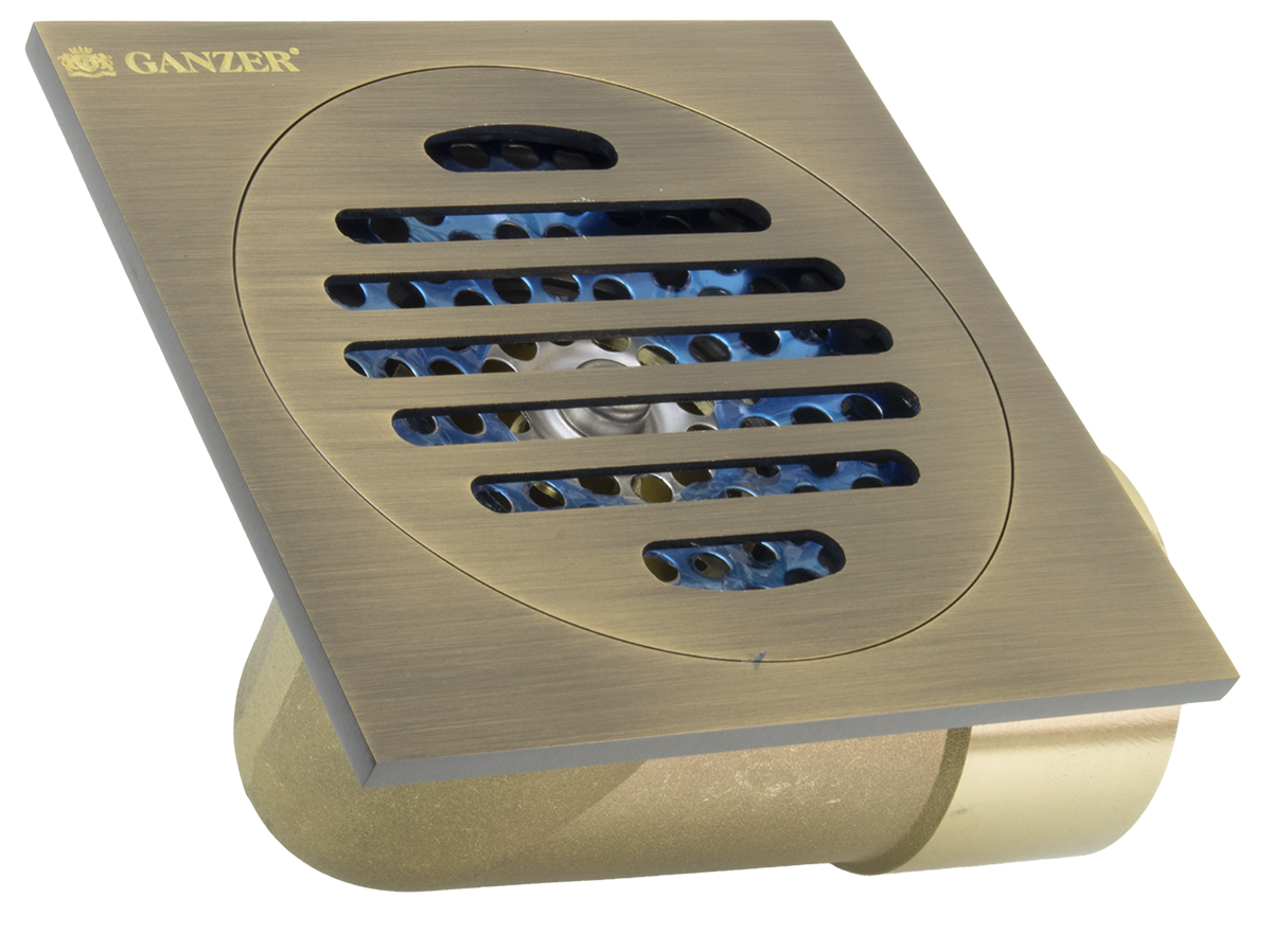 Трап угловой 10 х 10  (БРОНЗА)  GANZER  (60/1шт)