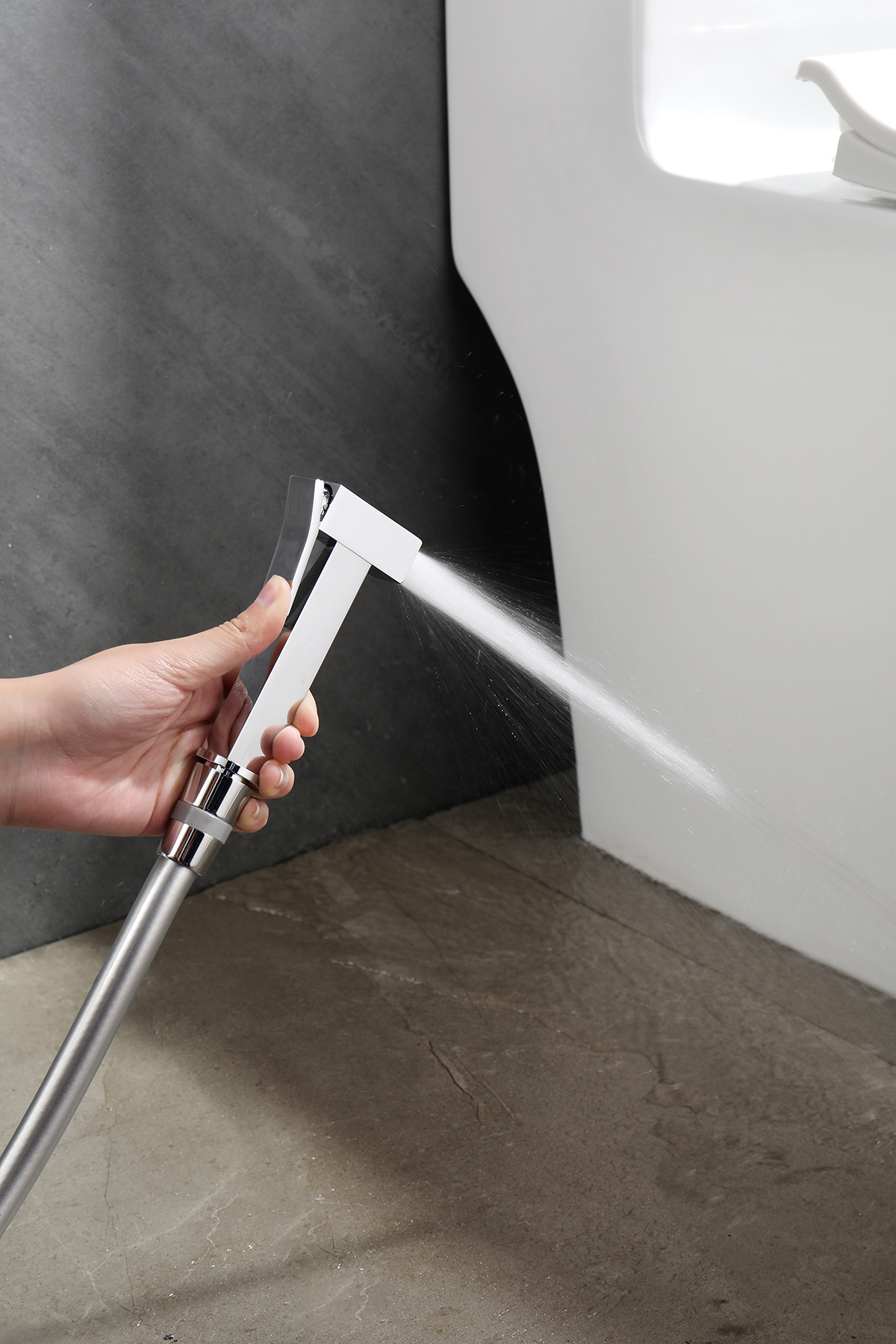 44157-F Смеситель встраиваемый с ГИГ. душем (БЕЛЫЙ) GANZER (10/1шт)