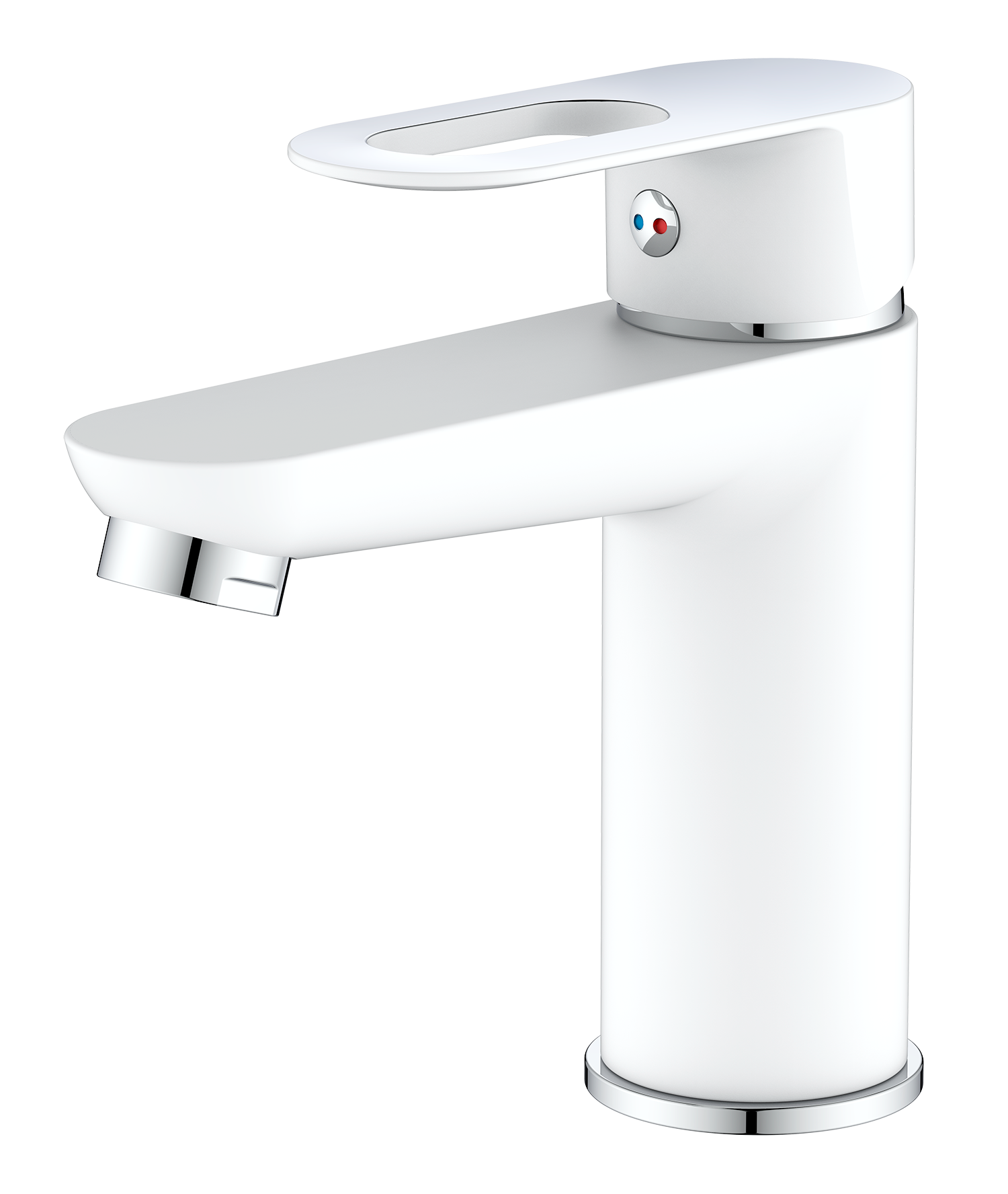 10018-F Смеситель для умывальника (БЕЛЫЙ) HANSEN  (10/1шт)