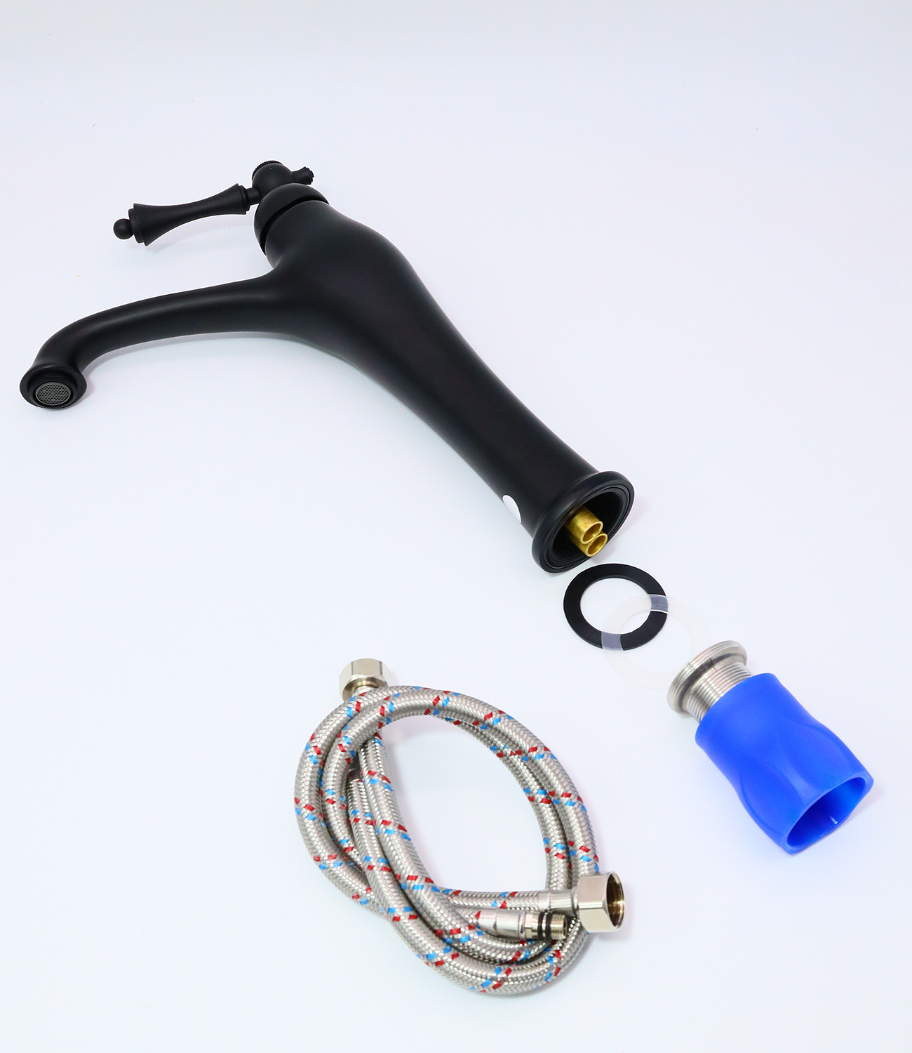 77013-C Смеситель од. для раковины-чаши (ЧЕРНЫЙ)  GANZER  (10/1шт) Л/К