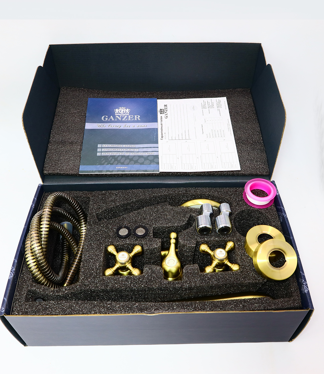 09041-D Смеситель 2-ух руч. для ванны (БРОНЗ) GANZER (6/1шт)