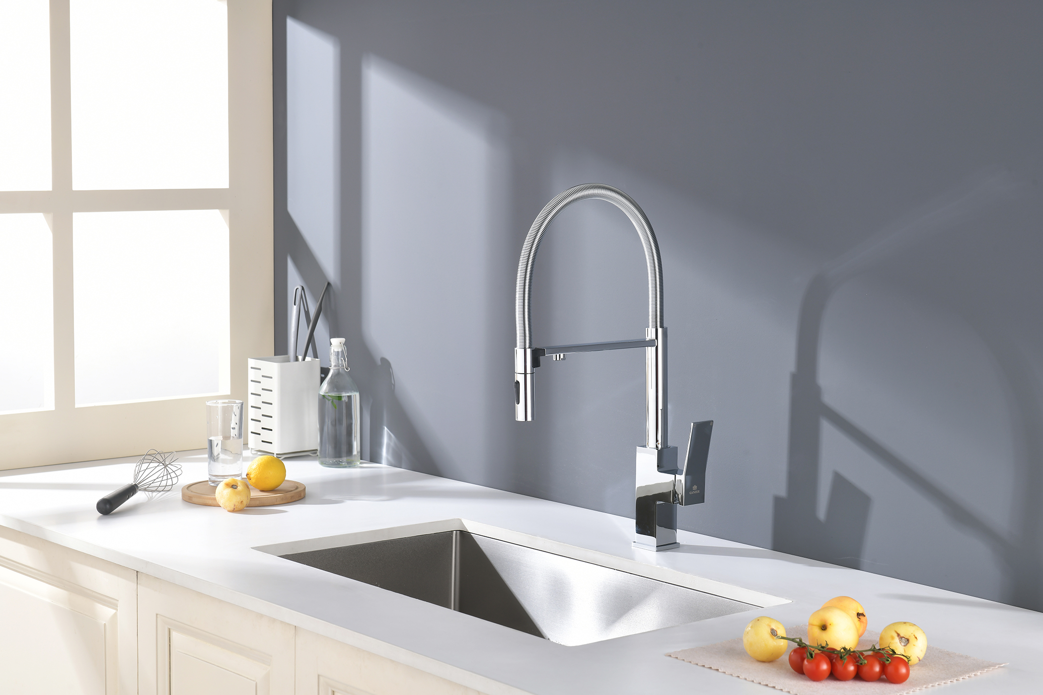 05126 Смес. для кухни с гиб МАГ. изл. и под. фильт. (ХРОМ) GANZER (10/1шт)