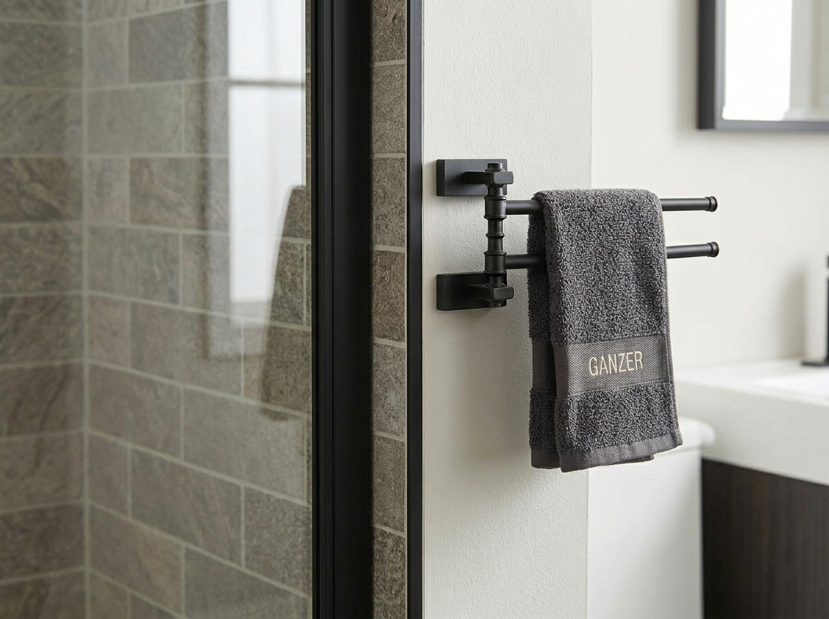 88012-C П/держатель поворот. 2-ной (ЧЕРНЫЙ) GANZER (10/1шт)