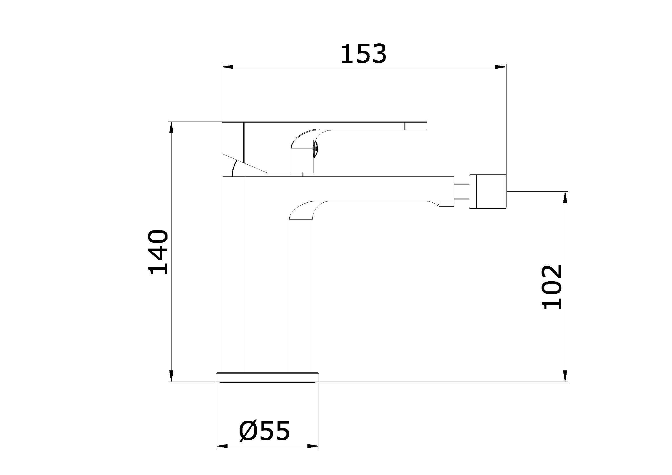 06151-Q Смеситель на биде (ГРАФИТ) GANZER  (10/1шт)