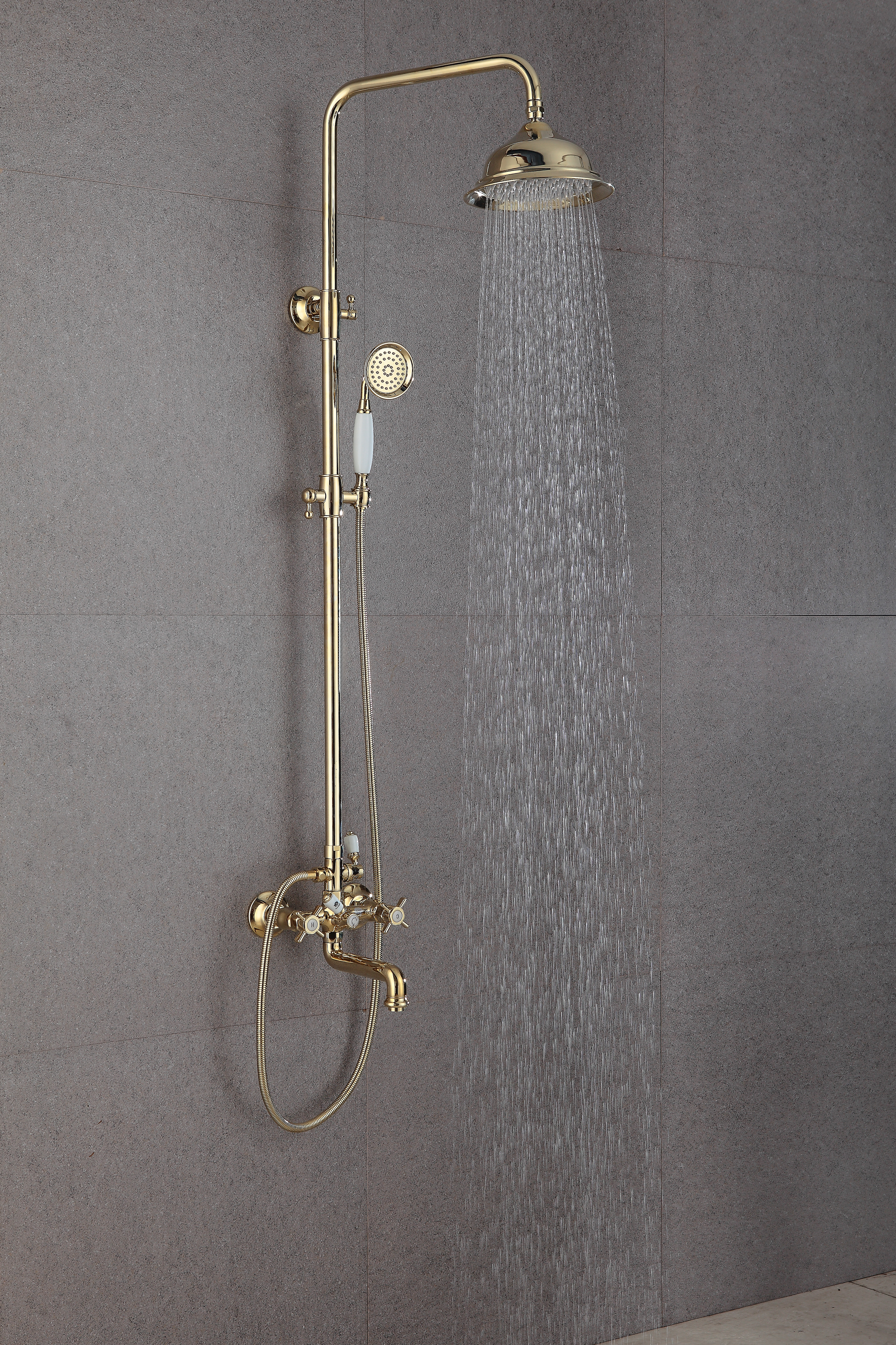 15061-E Двухвент душевой релинг ЗОЛОТО  GANZER  (4/1шт)