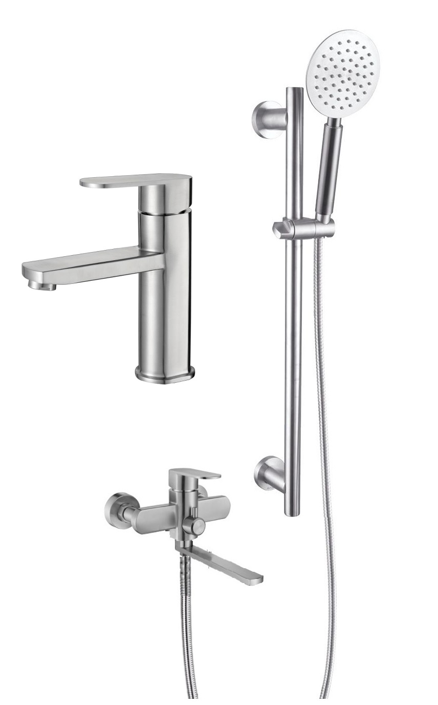 90304-G Душевой комплект (3 в 1) НЕРЖ (САТИН) HANSEN  (4/1шт)