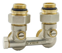 Узел нижнего подключ. рад. с байпасом 3/4 УГЛОВОЙ ViEiR (48/4шт)