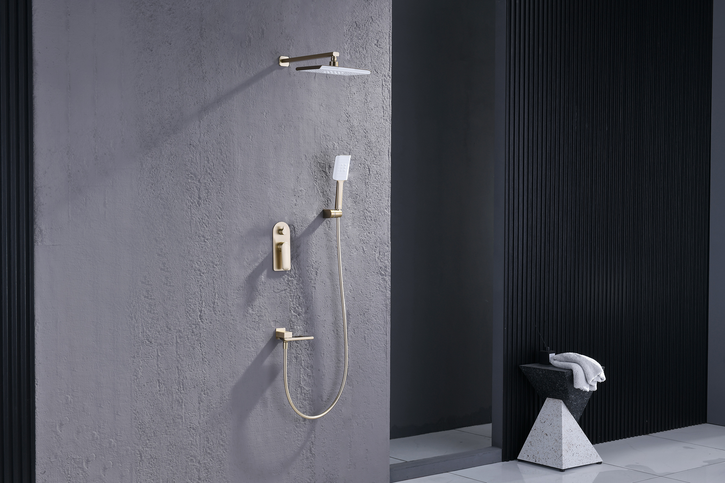 02165-S Смеситель встраиваемый для душа с 3-функ. (Мат. Золото) GANZER (6/1шт)