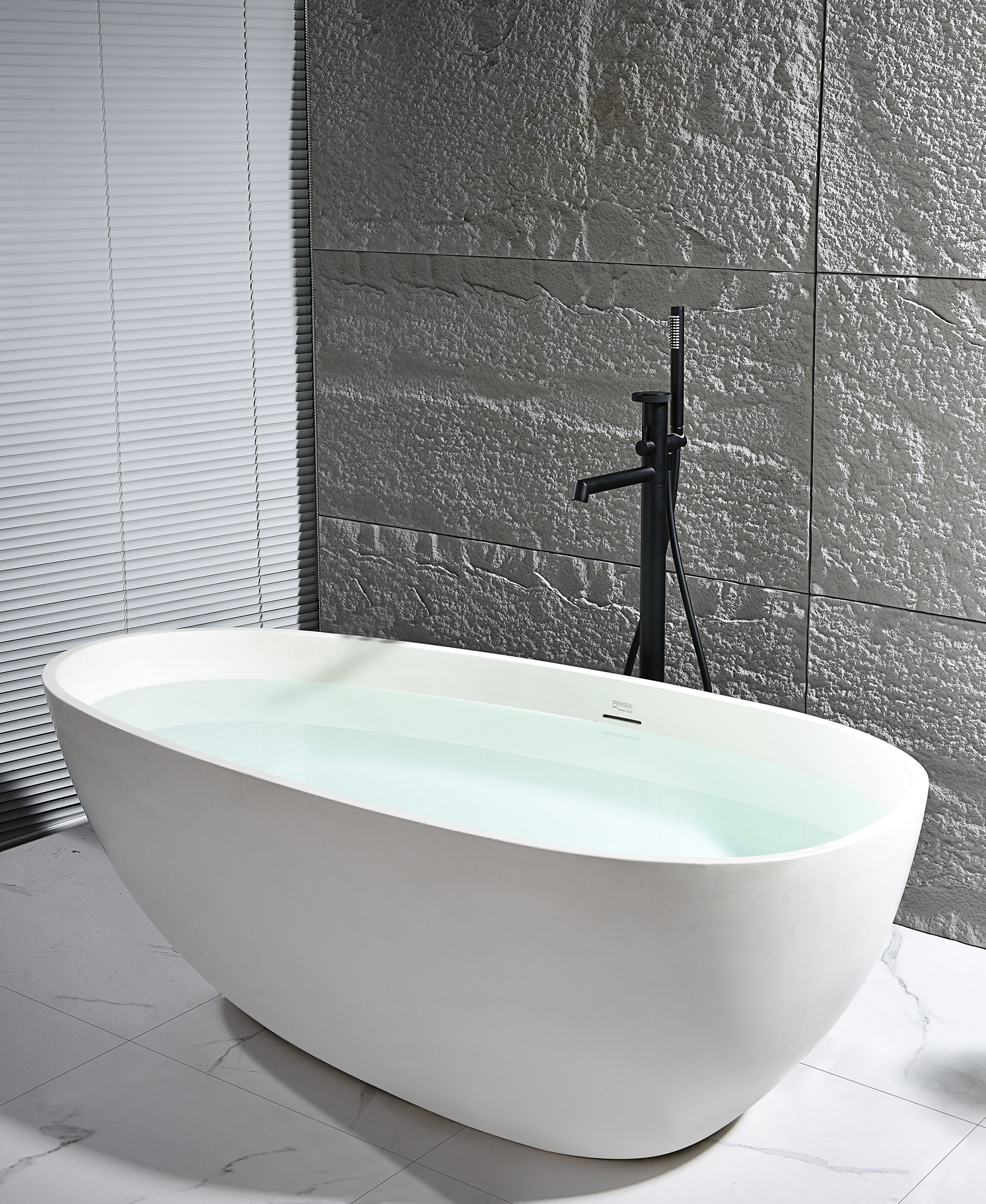 19181-C Смеситель напольный для ванны (ЧЕРНЫЙ) GANZER  (5/1шт)