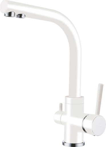 16025-F Смеситель (БЕЛЫЙ) с фильтром "GANZER" (10/1шт)  Л/К