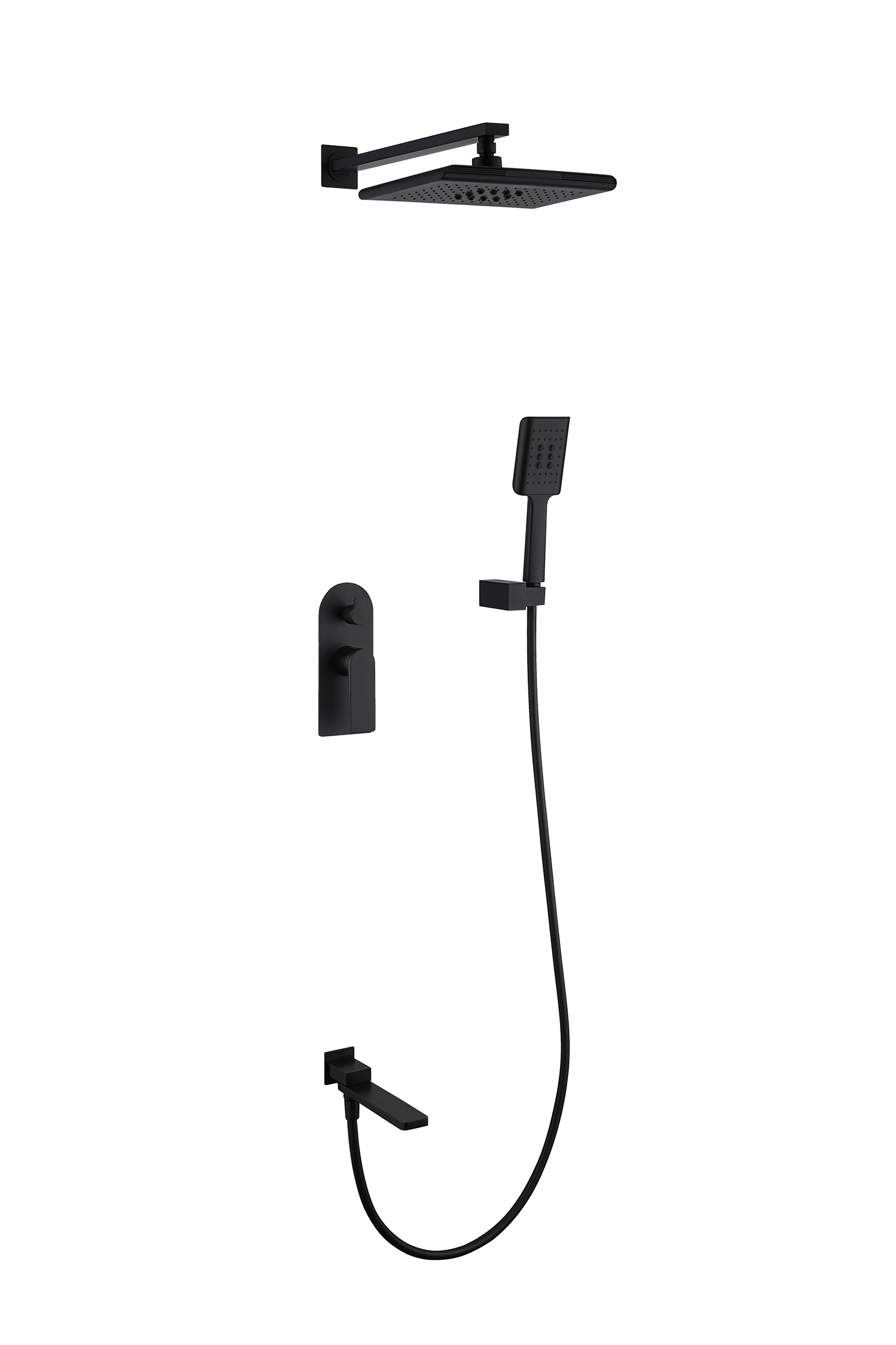 07165-C Смеситель встраиваемый для душа с 3-функ. (ЧЕРНЫЙ) GANZER (6/1шт)