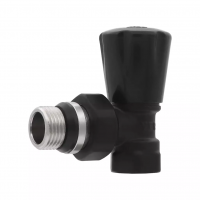 Вентиль для радиатора УГЛ ВЕРХ 1/2  (ЧЕРНЫЙ)  ViEiR (80/10/1шт)