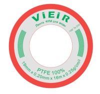 Фум лента большая (16м*19мм*0,20мм) упак. КРАС.  ViEiR  (600/10шт)