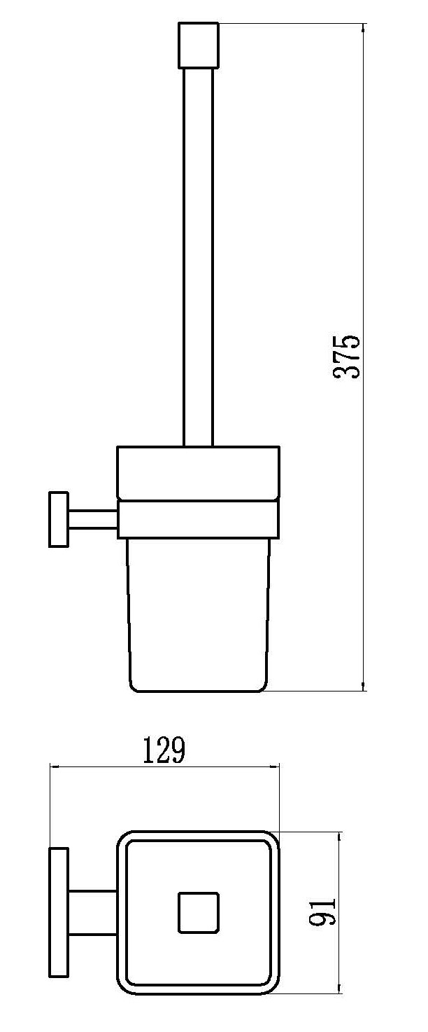 88090 Ершик настенный стекло (ХРОМ)  GANZER (10/1шт)