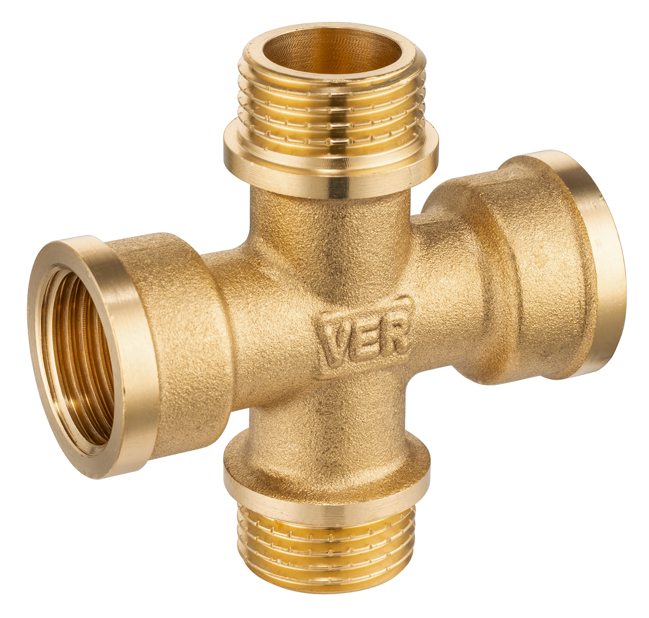 Крестовина латун  1/2Шх1/2Гх1/2Шх1/2Г  ViEiR  (80/5шт)