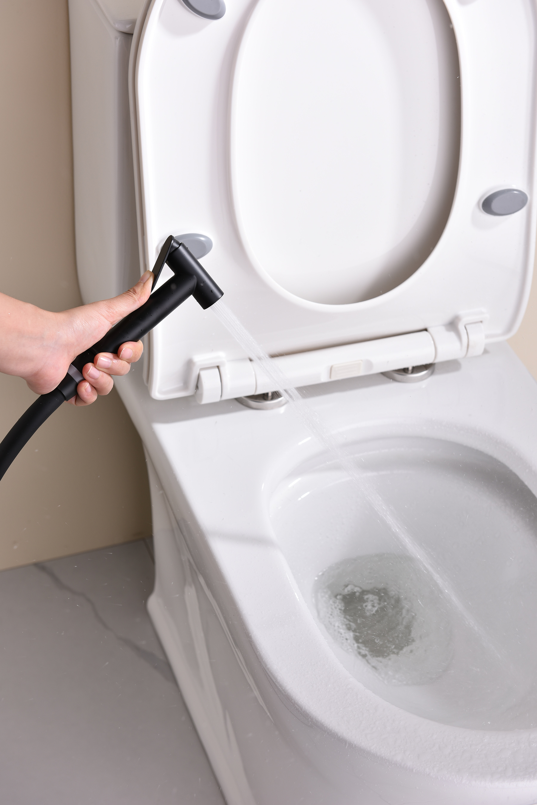 19157-C Смеситель встраиваемый с ГИГ. душем (ЧЕРНЫЙ) GANZER (10/1шт)