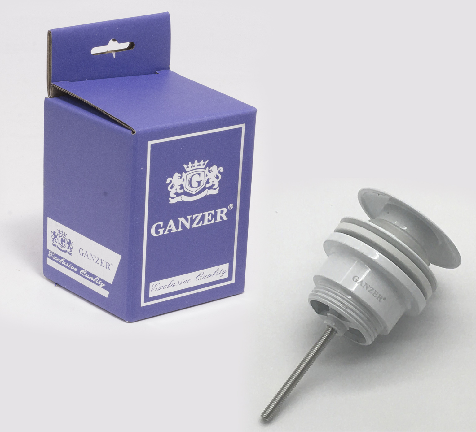 Донный клапан универсальный (БЕЛЫЙ)  GANZER  (50/1шт)