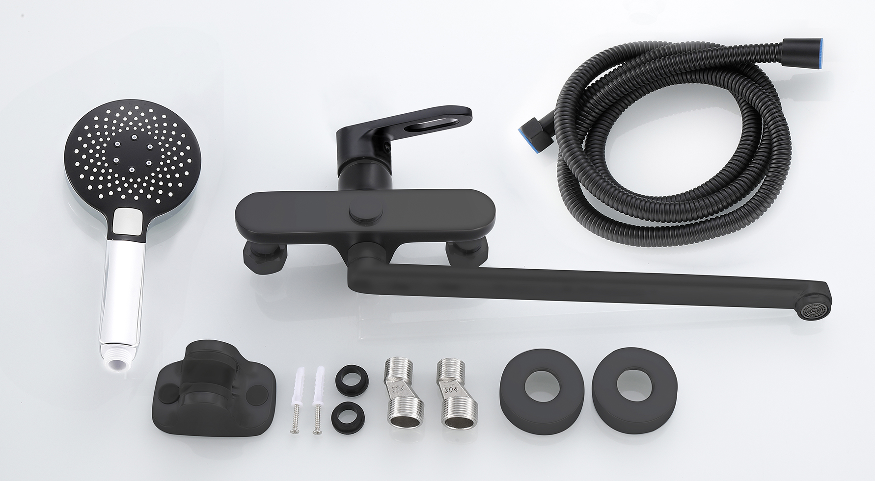 22016-C Смеситель для ванны (черный) HANSEN  (10/1шт)