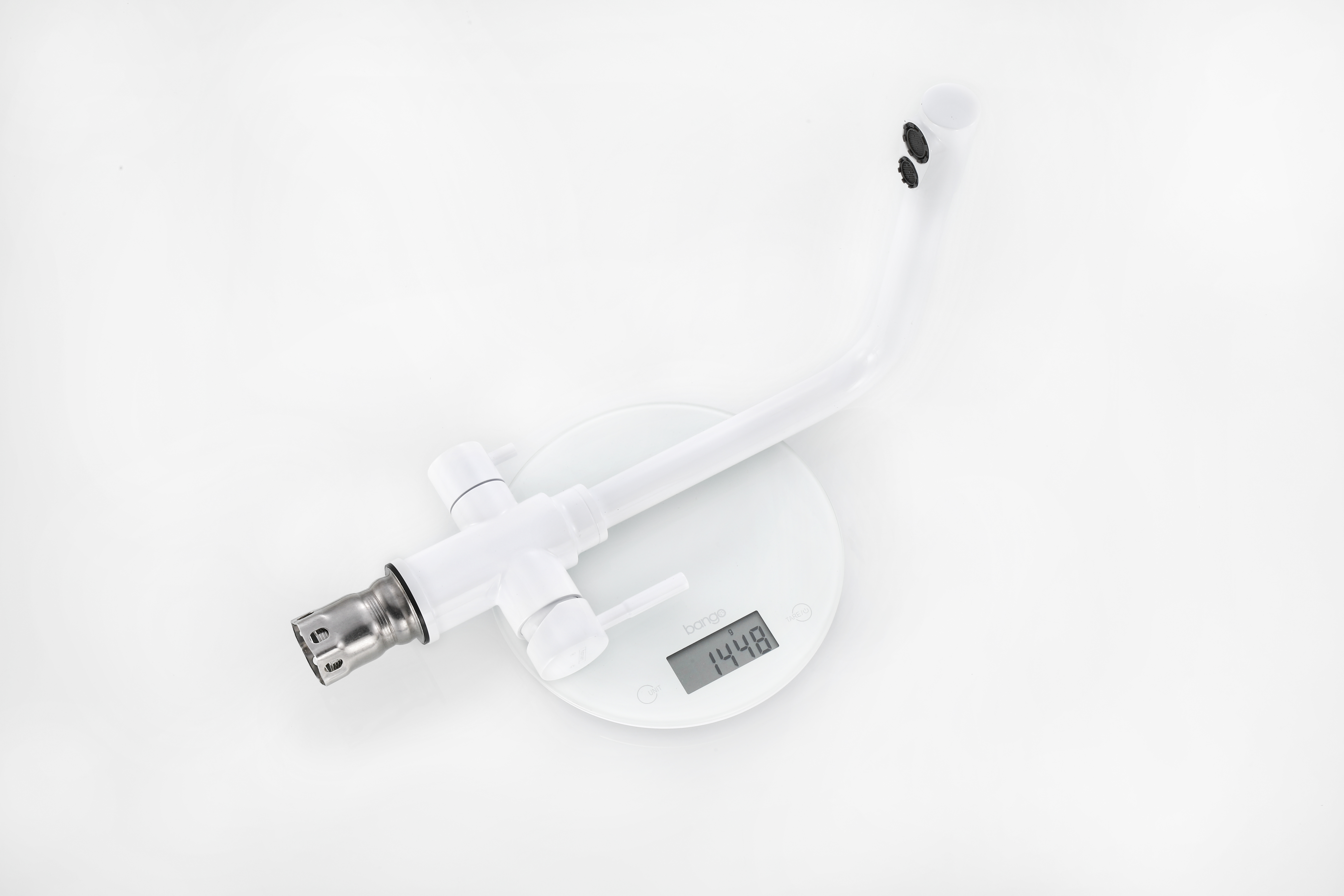 15085-F Смес. из НЕРЖ. для кух. под. фильт (БЕЛЫЙ) HANSEN  (10/1шт)