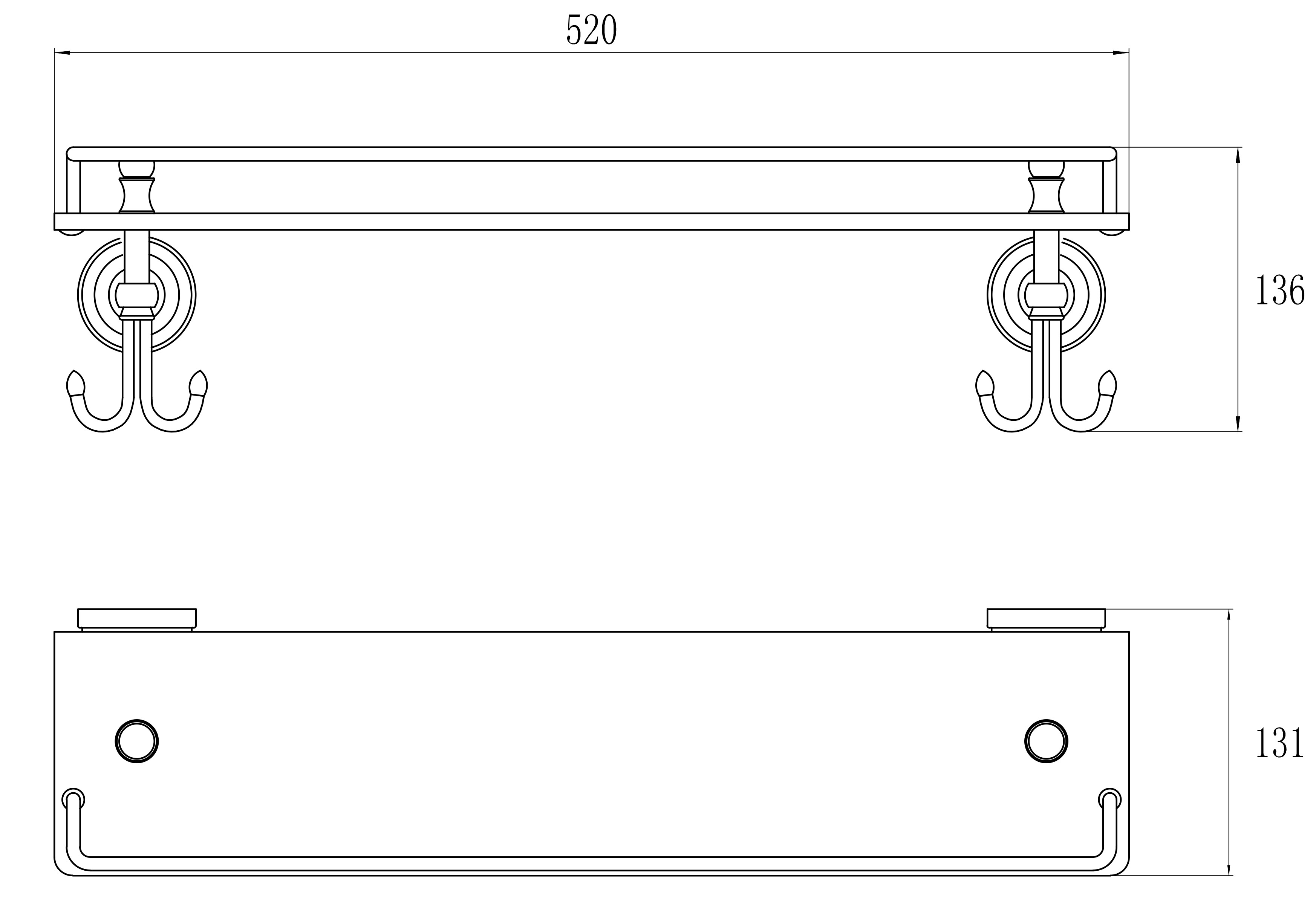 31007  Полка стеклянная GANZER  (10/1шт)