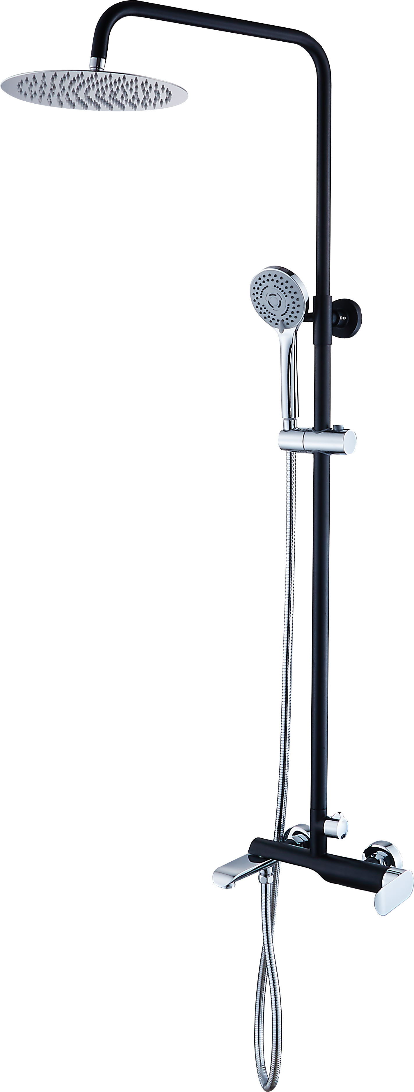 22065-C Душевой релинг (черный,хром) GANZER  (4/1шт) Л/К