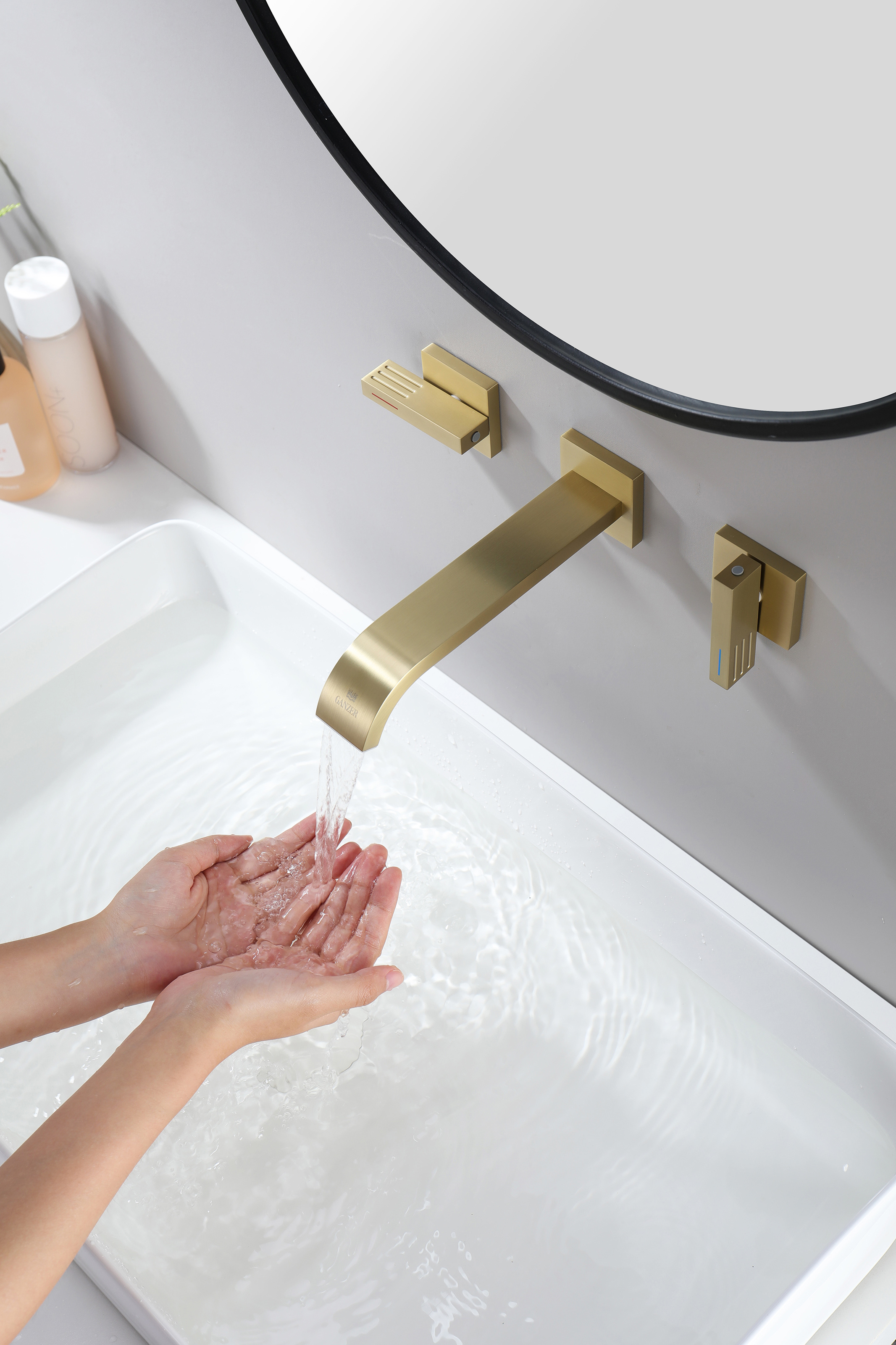 01144-S Смеситель встраиваемый для раковины (Мат. Золото) GANZER (8/1шт)