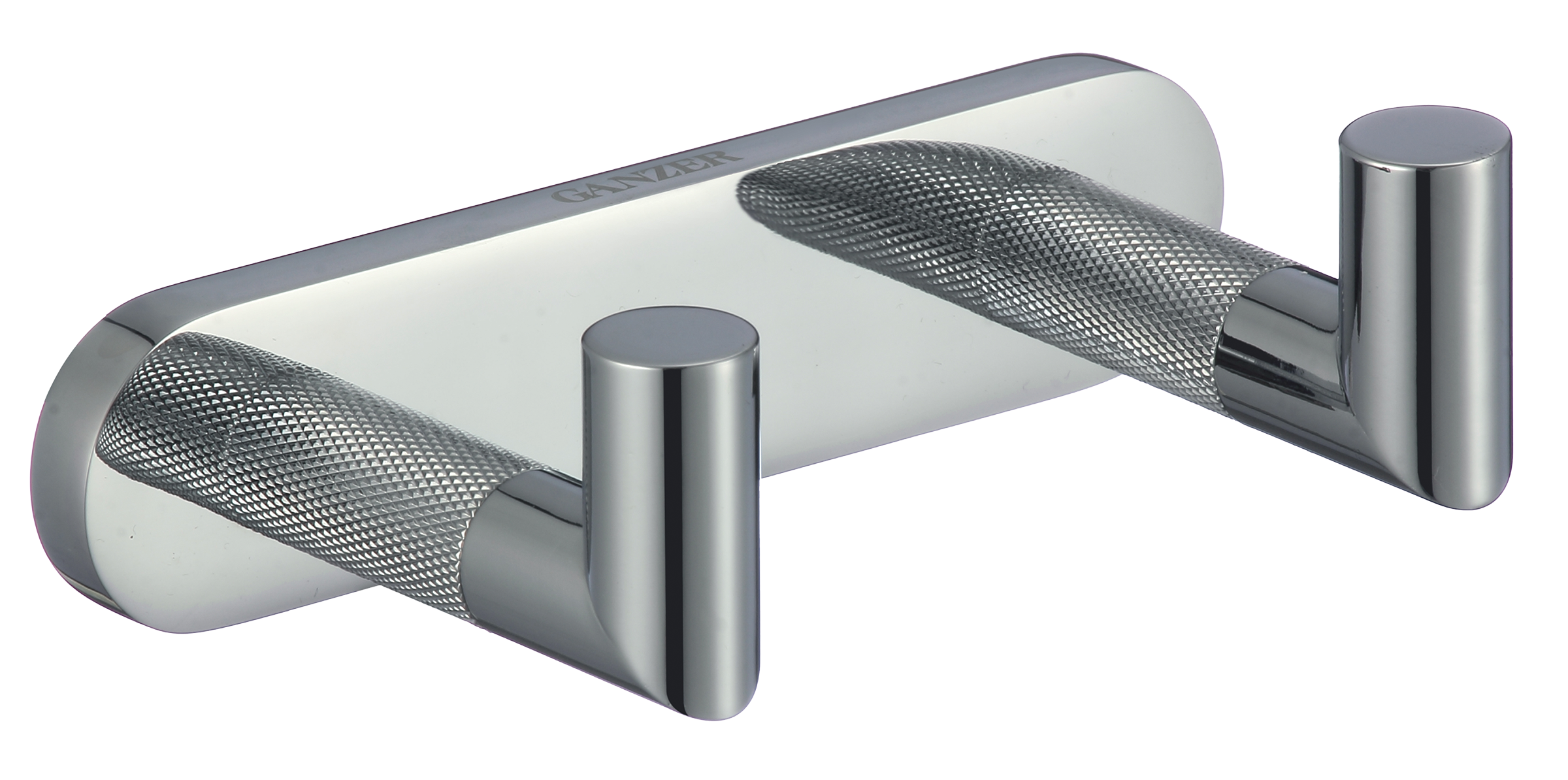 19552 Крючок двойной для полотенец (ХРОМ) GANZER  (20/1шт)