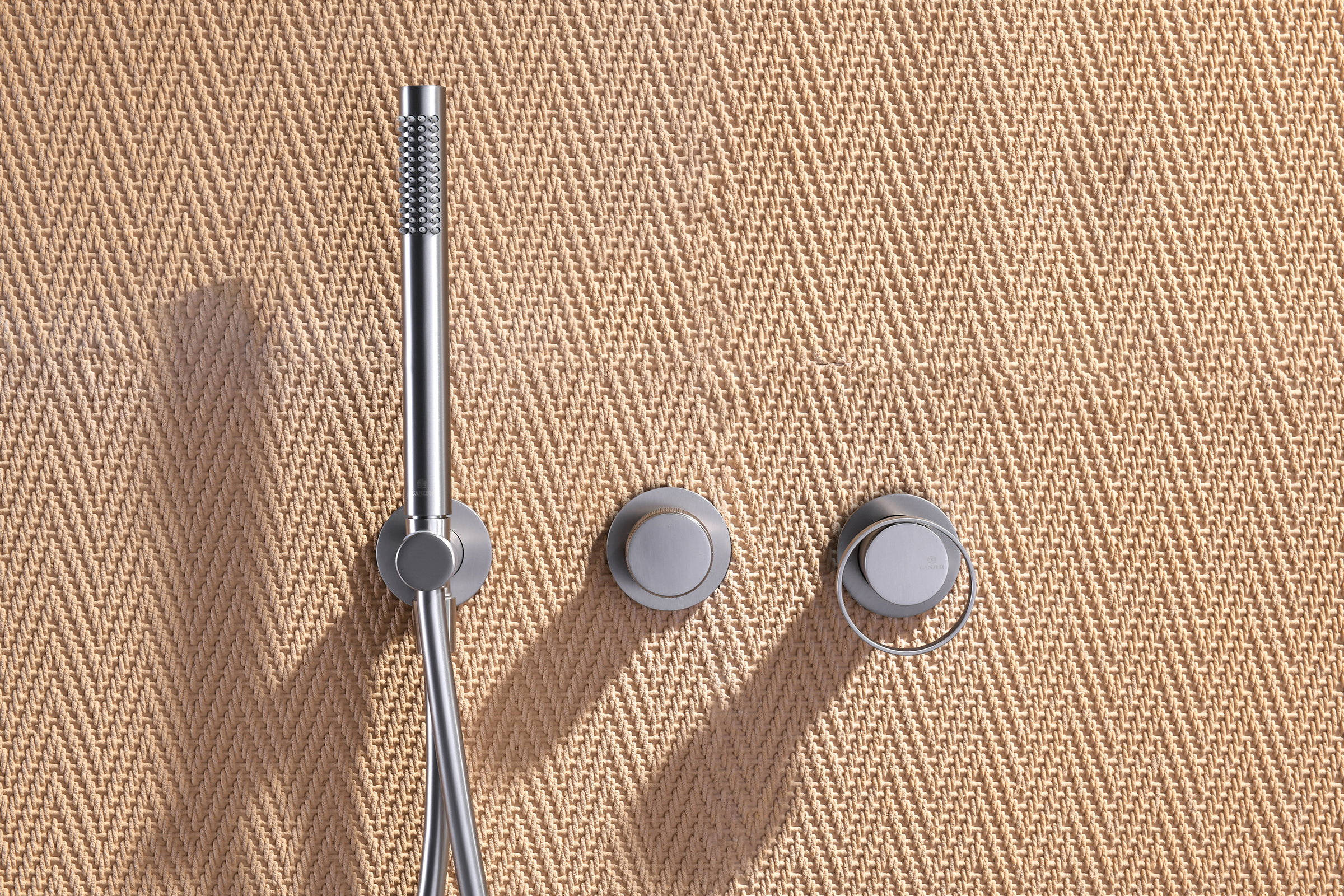 19164-G Встроенный смес для душа с 2-функ. (САТИН) GANZER  (6/1шт)