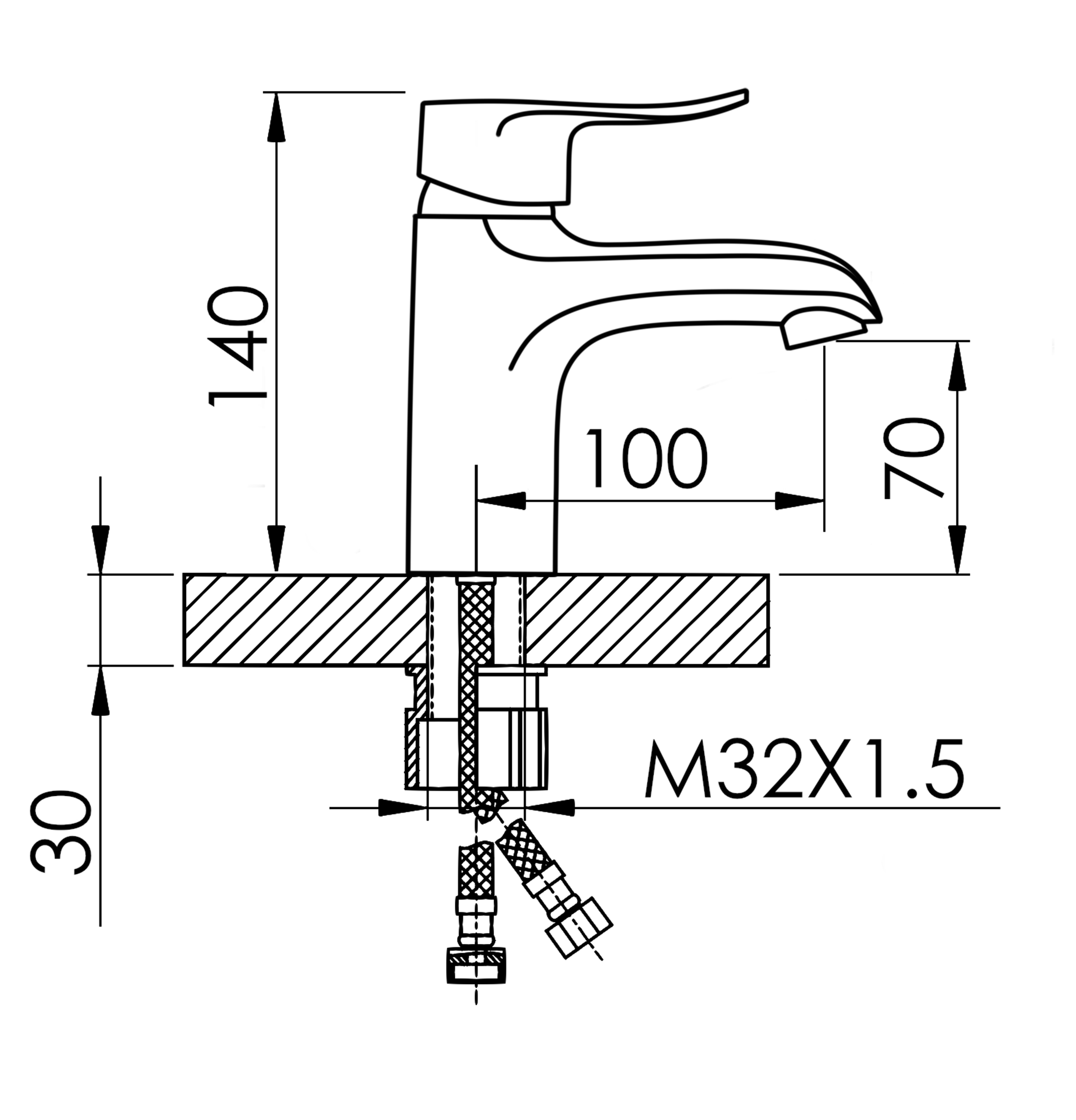10003 Смеситель для умывальника HANSEN  (10/1шт)