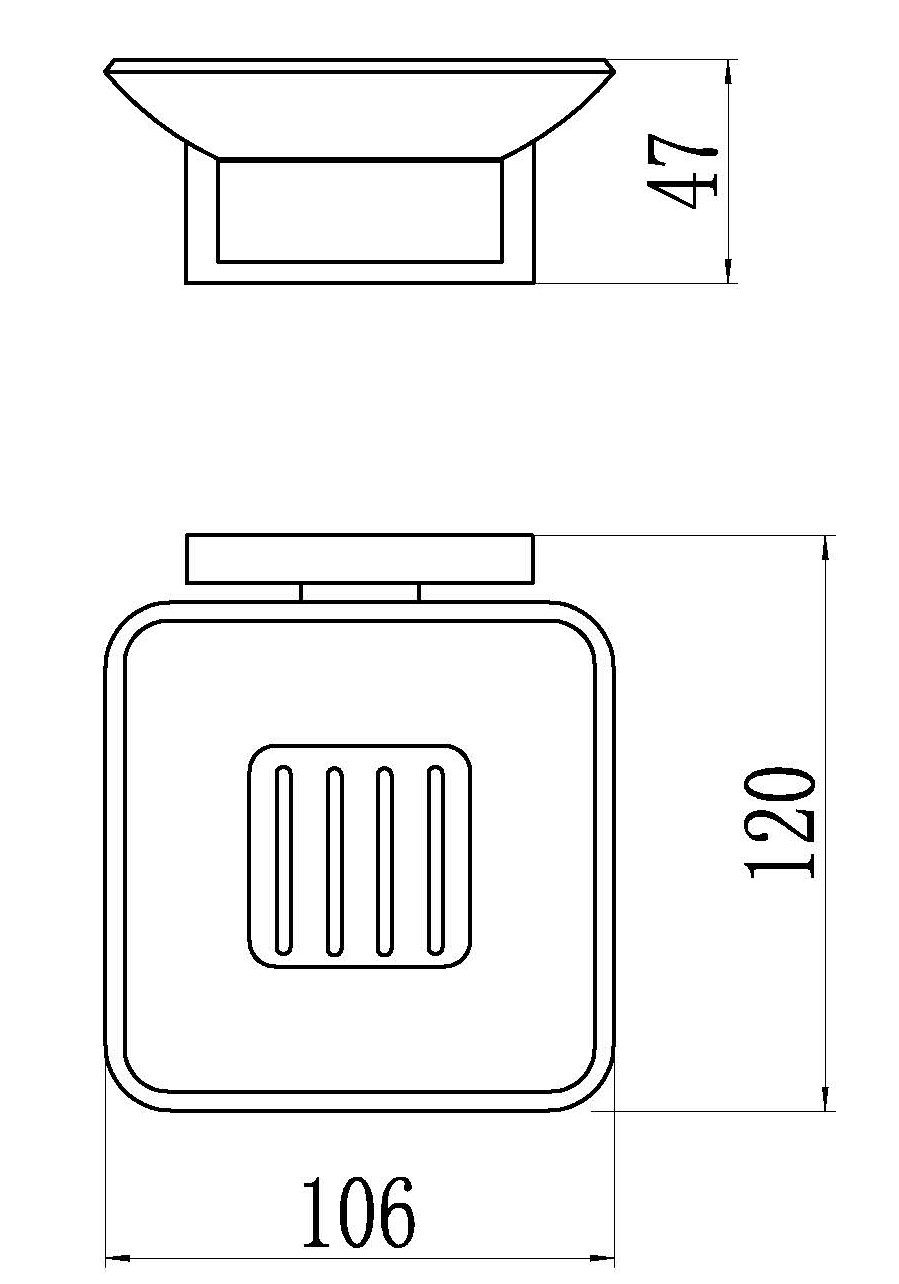 88020 Мыльница стекло "настенный" (ХРОМ) GANZER (20/1шт)