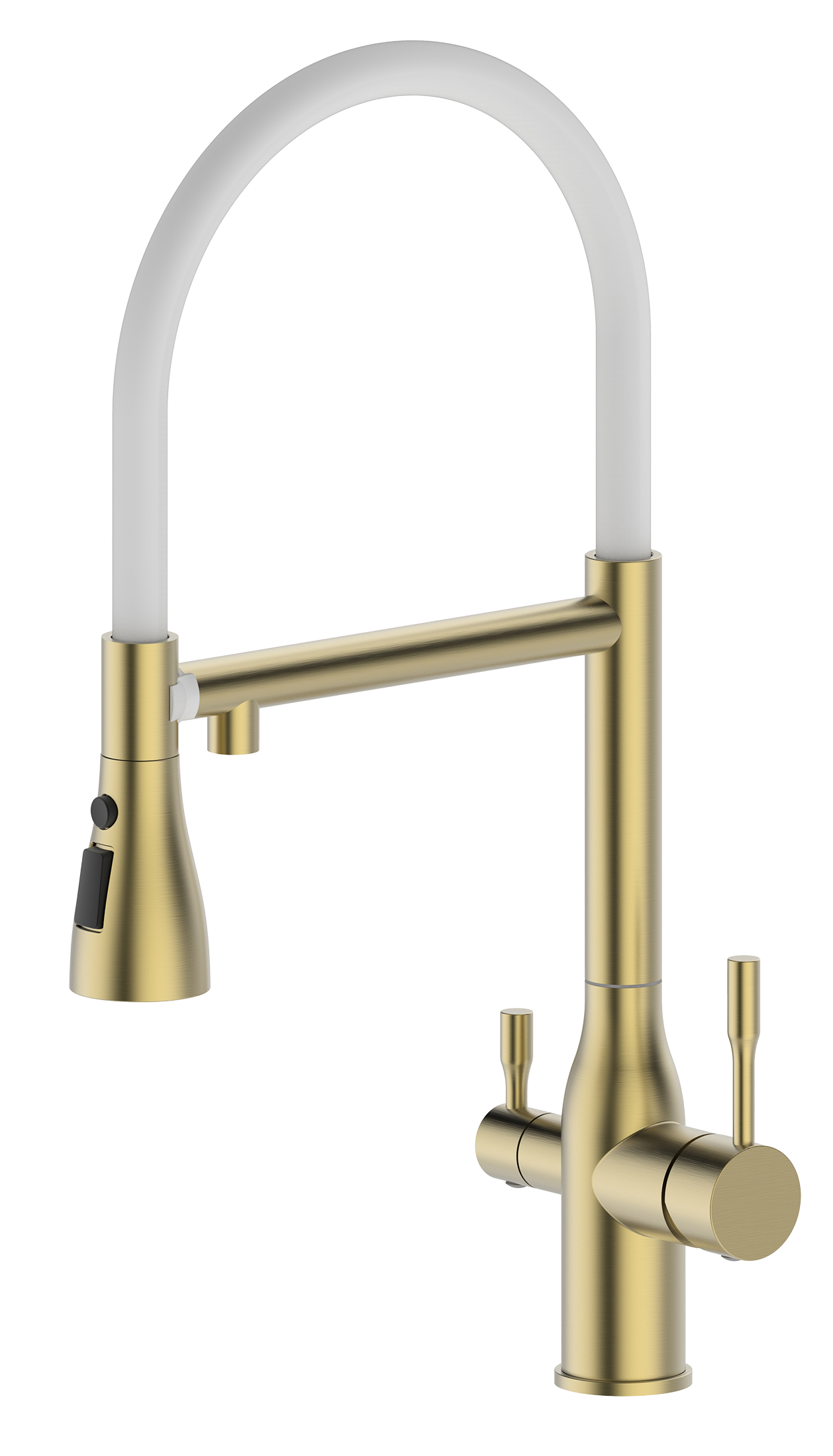 15050-S Смес. для кухни под фильт., МАГНИТ. (Мат. Золото+БЕЛЫЙ) ViEiR (10/1шт)