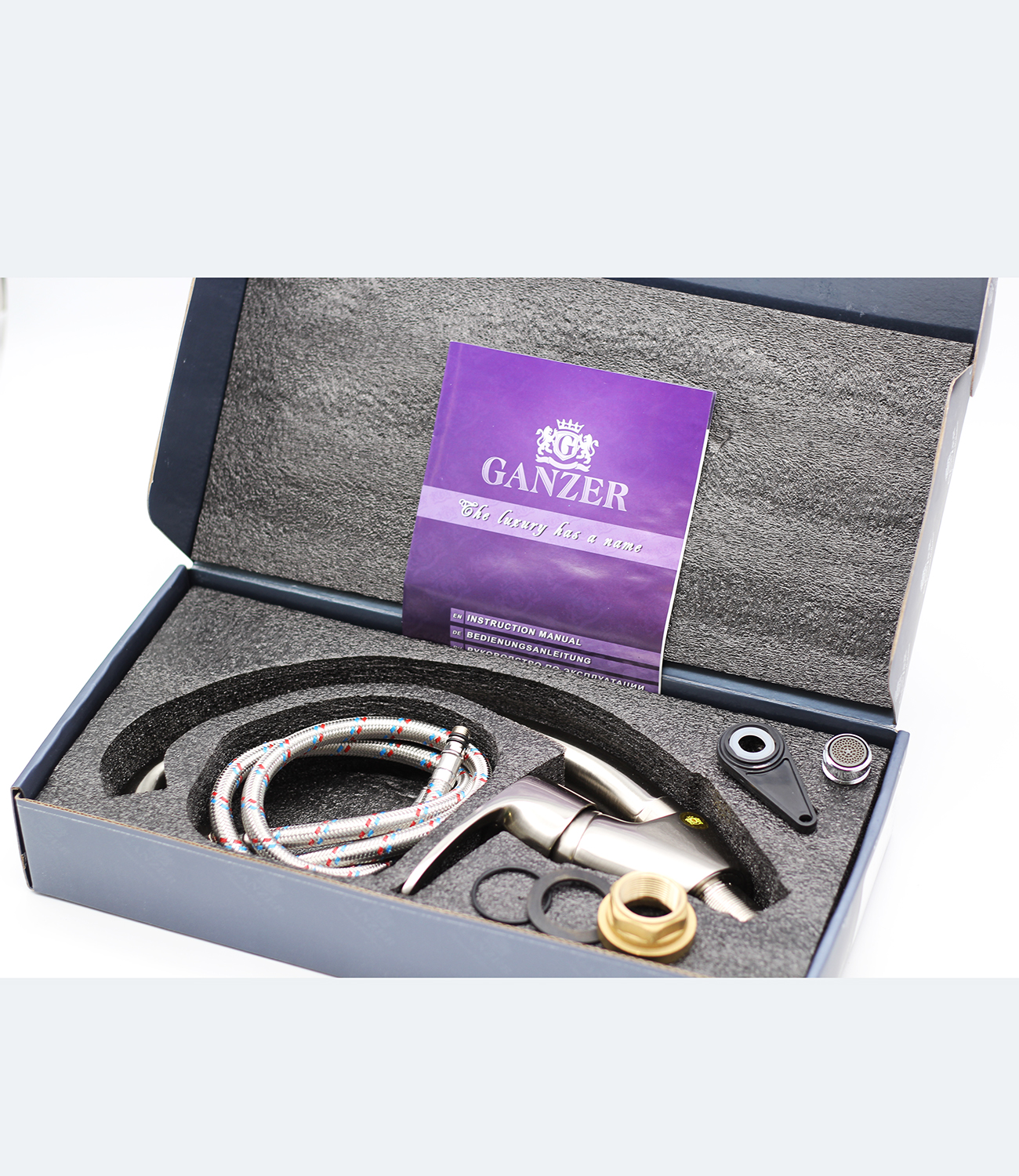 10021-G  Смеситель (САТИН) для кухни "GANZER"  (10/1шт)