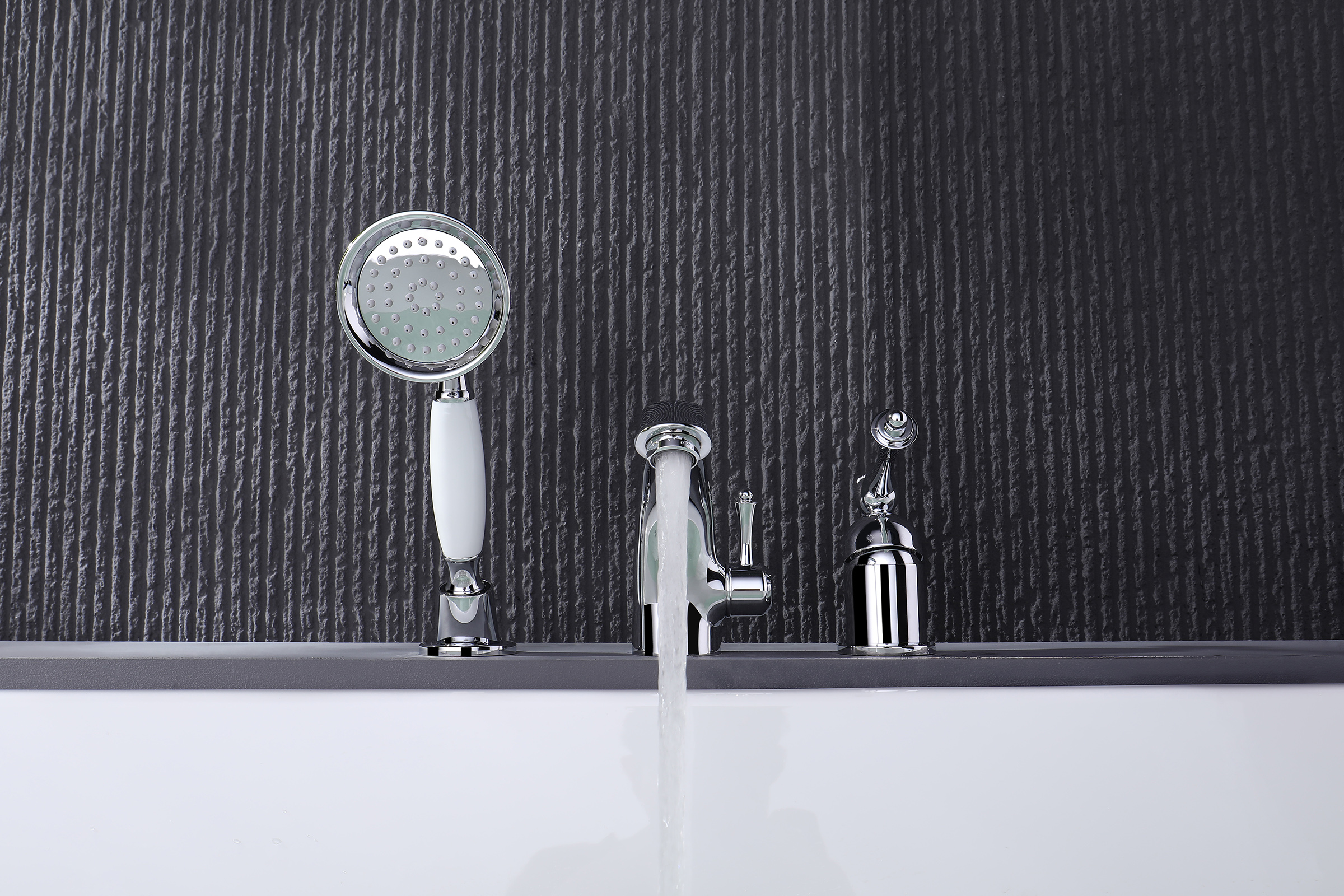 77133 Смеситель на борт ванны (3-отв,ХРОМ)  GANZER (8/1шт)