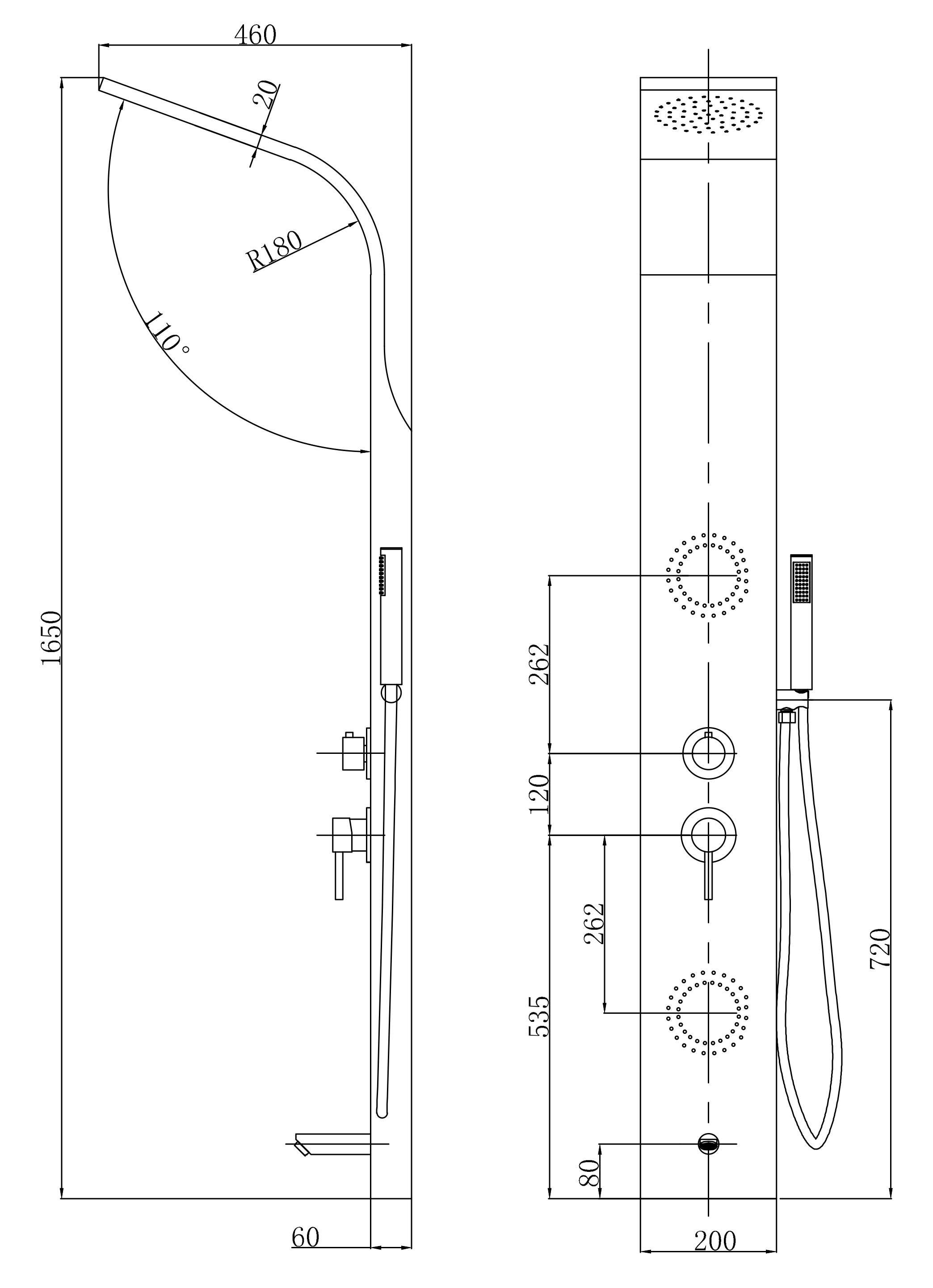 36001-G Панель для душевой кабины (САТИН)  HANSEN