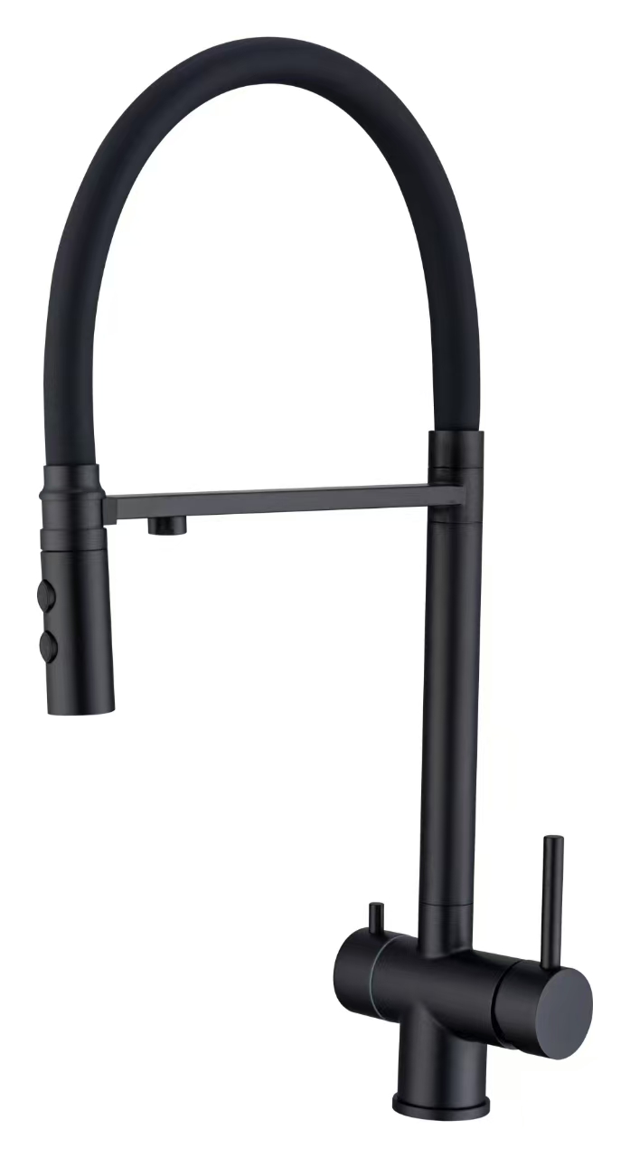 15057-C Смес. для кухни под фильт., МАГНИТ. (ЧЕРНЫЙ) HANSEN (8/1шт)