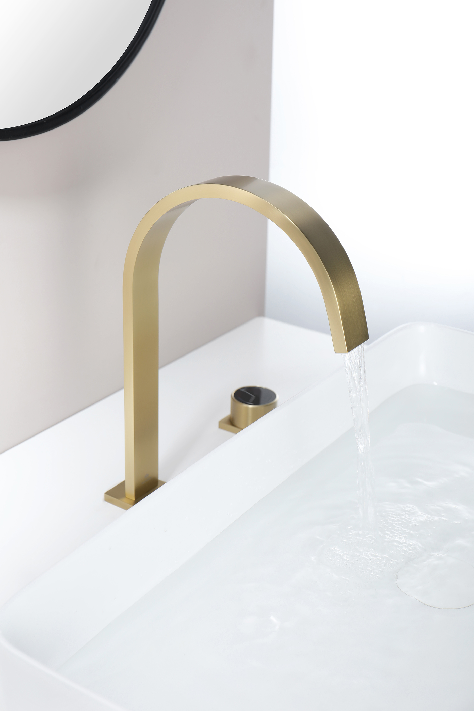 01112-S Смеситель на борт раковины (2-отв,Мат. Золото)  GANZER (10/1шт)