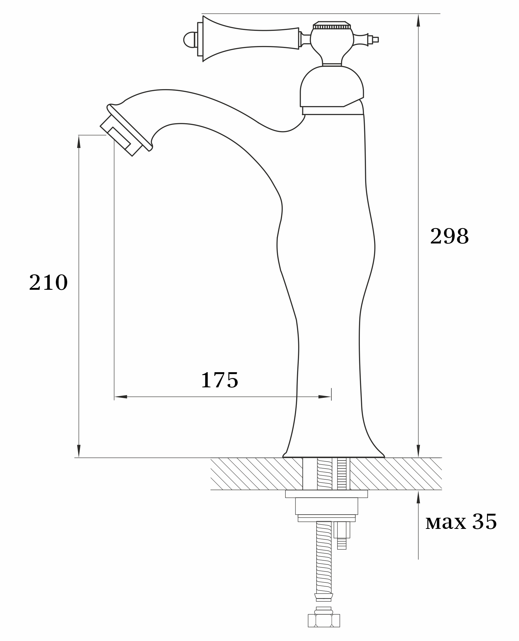 77013-C Смеситель од. для раковины-чаши (ЧЕРНЫЙ)  GANZER  (10/1шт) Л/К