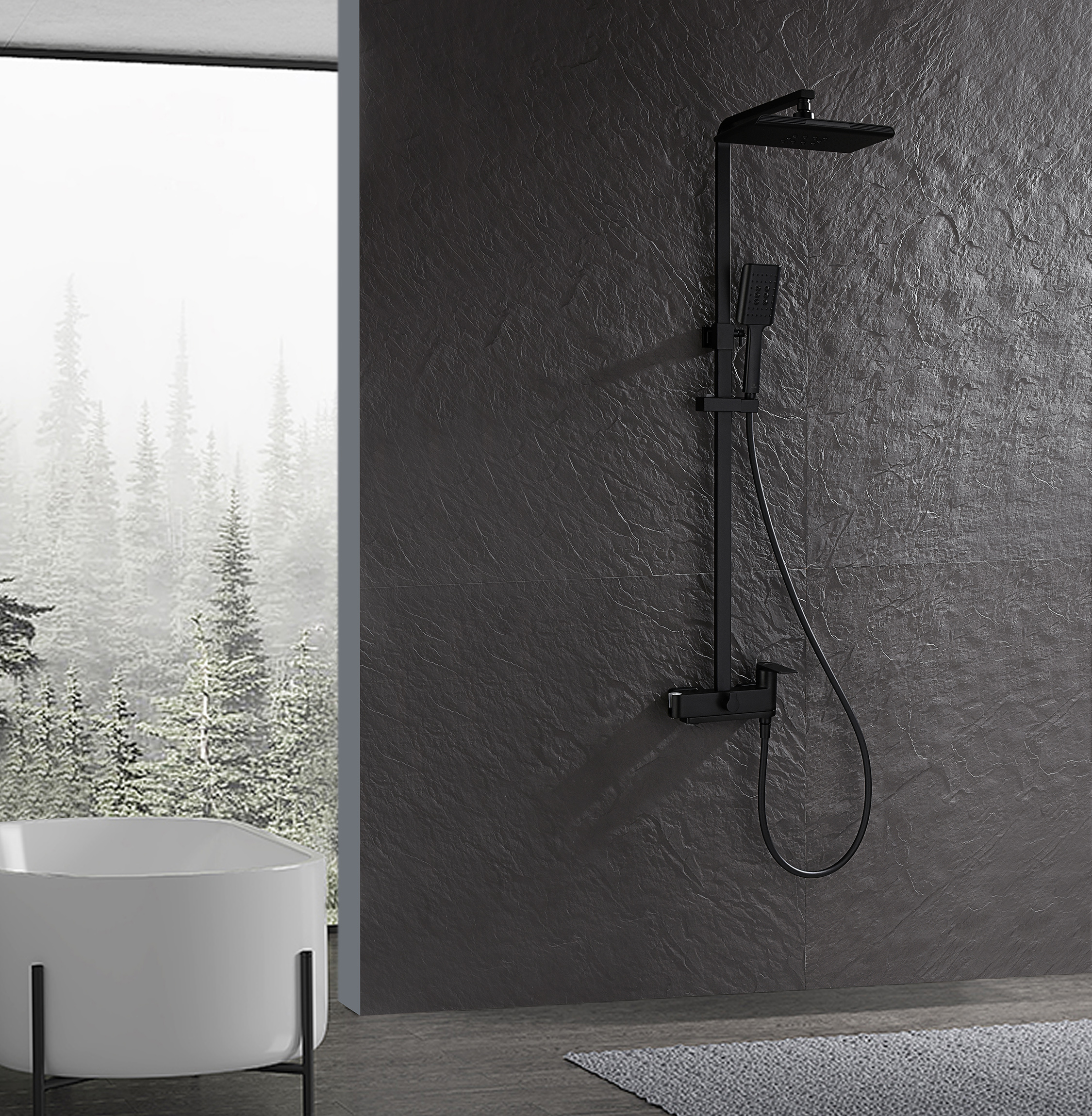 07162-C Душевая система (ЧЕРНЫЙ) GANZER (5/1шт)