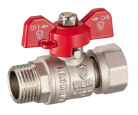 НИКЕЛЬ Кран с накидной гайкой прямой, 1" нар. ViEiR  (48/6шт)